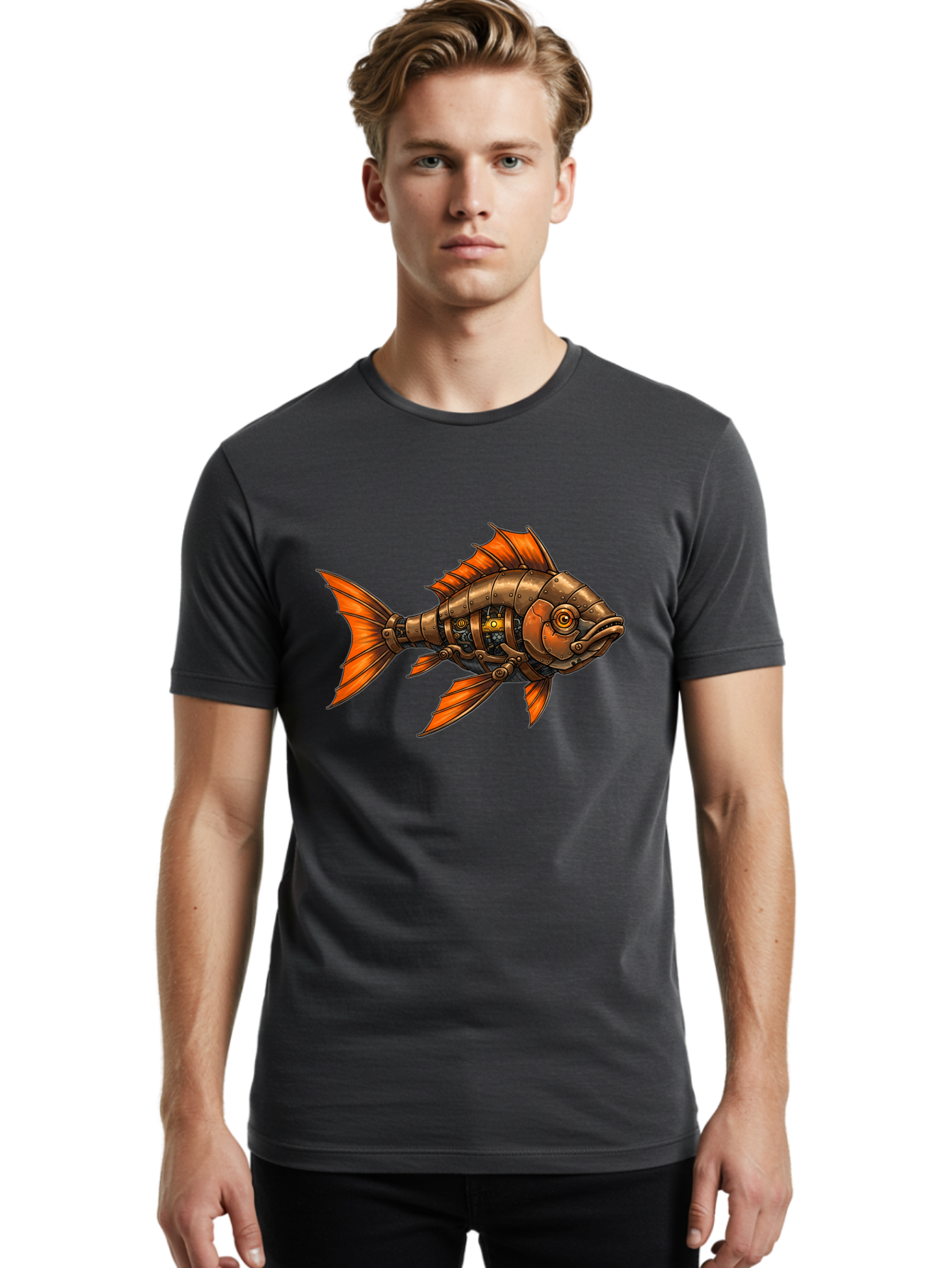 Metal-Fish Men'S Graphic Tee, 100% Cotton, Comfortable Casual Summer Wear, Machine Washable, Vintage Camera, Old Camera, Antique Camera, Black Camera, Classic Photography, Photography Equipment, Nostalgic Device, Film Camera, Camera Art Baf213