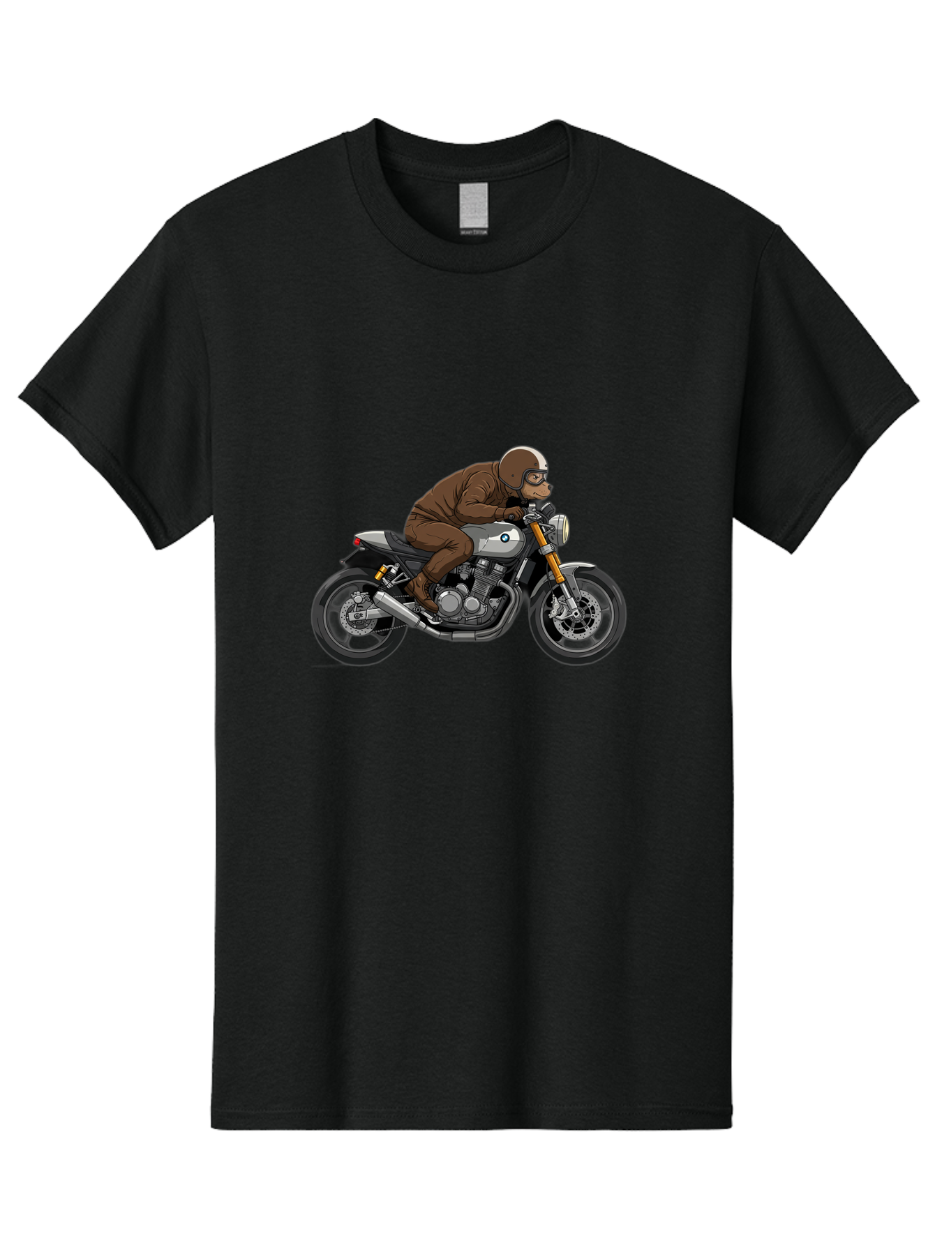 Monkey-On-Bmw-Motorcycle Men'S Graphic Tee, 100% Cotton, Comfortable Casual Summer Wear, Machine Washable, Vintage Camera, Old Camera, Antique Camera, Black Camera, Classic Photography, Photography Equipment, Nostalgic Device, Film Camera, Baf231