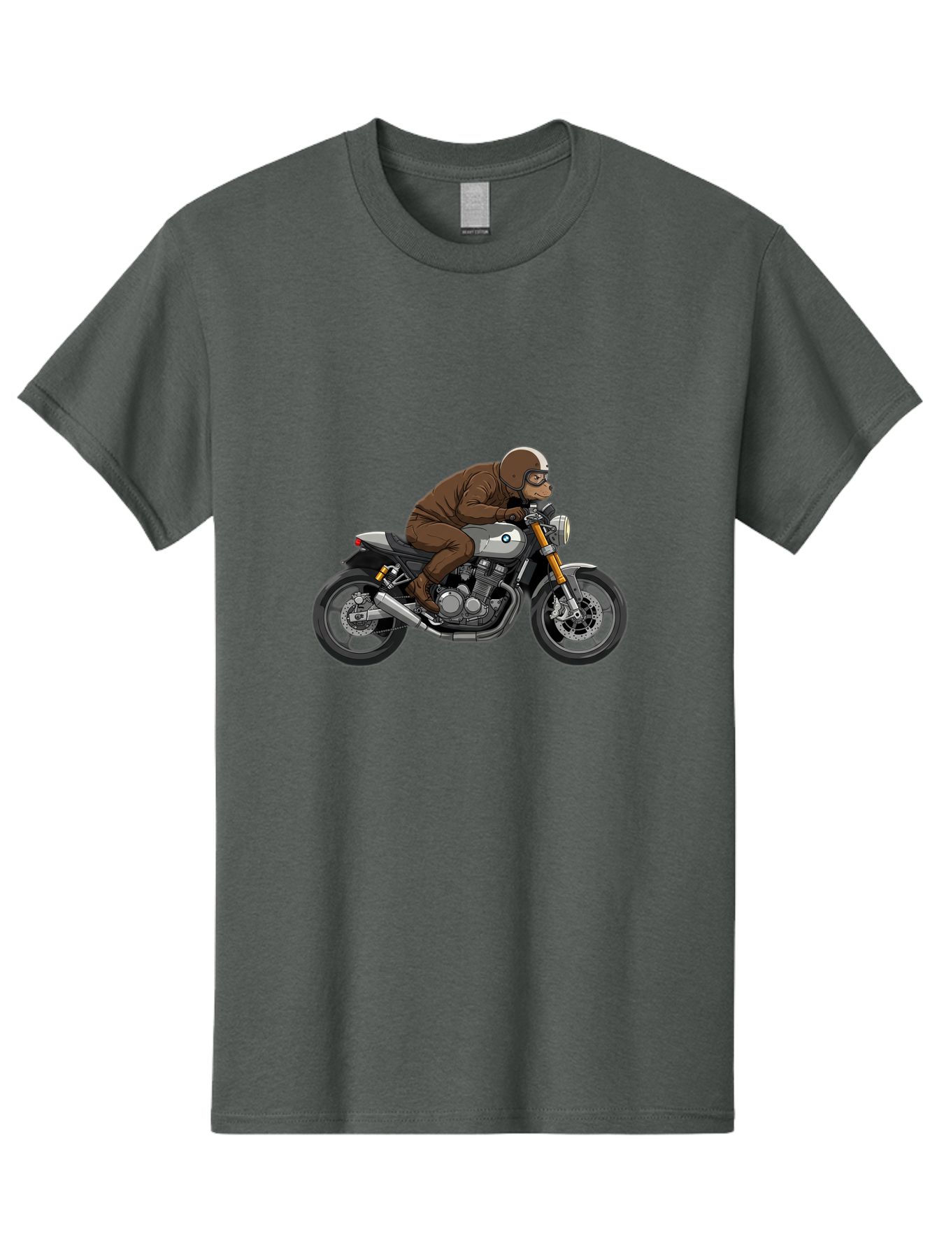 Monkey-On-Bmw-Motorcycle Men'S Graphic Tee, 100% Cotton, Comfortable Casual Summer Wear, Machine Washable, Vintage Camera, Old Camera, Antique Camera, Black Camera, Classic Photography, Photography Equipment, Nostalgic Device, Film Camera, Baf231