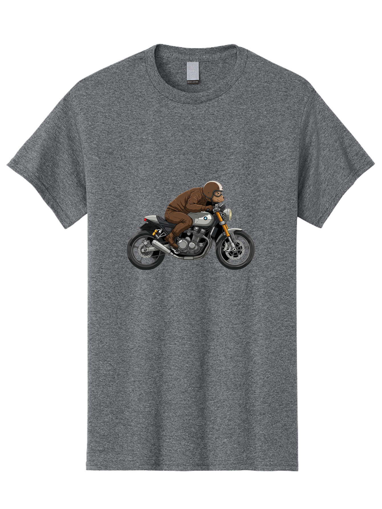 Monkey-On-Bmw-Motorcycle Men'S Graphic Tee, 100% Cotton, Comfortable Casual Summer Wear, Machine Washable, Vintage Camera, Old Camera, Antique Camera, Black Camera, Classic Photography, Photography Equipment, Nostalgic Device, Film Camera, Baf231