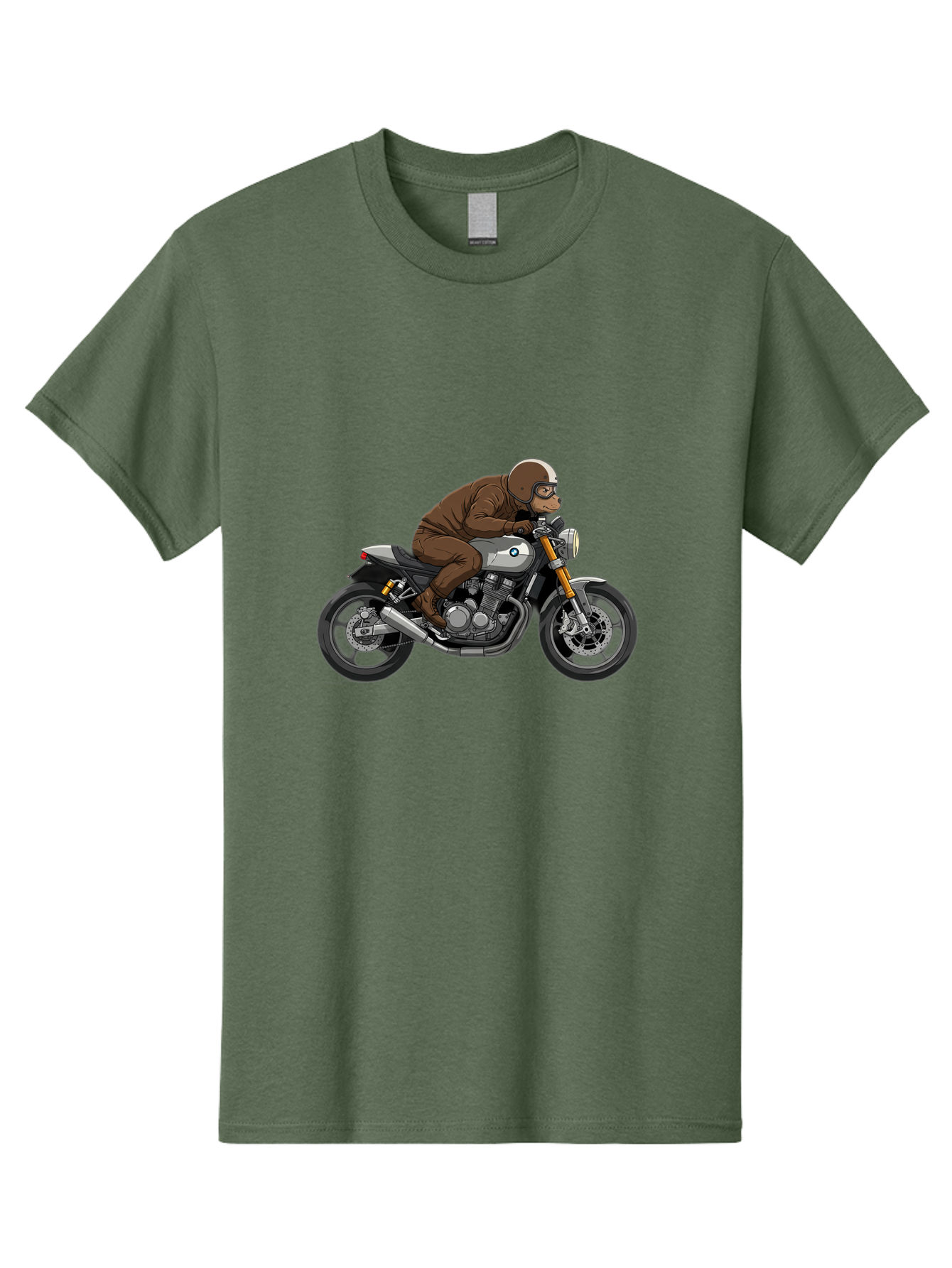 Monkey-On-Bmw-Motorcycle Men'S Graphic Tee, 100% Cotton, Comfortable Casual Summer Wear, Machine Washable, Vintage Camera, Old Camera, Antique Camera, Black Camera, Classic Photography, Photography Equipment, Nostalgic Device, Film Camera, Baf231