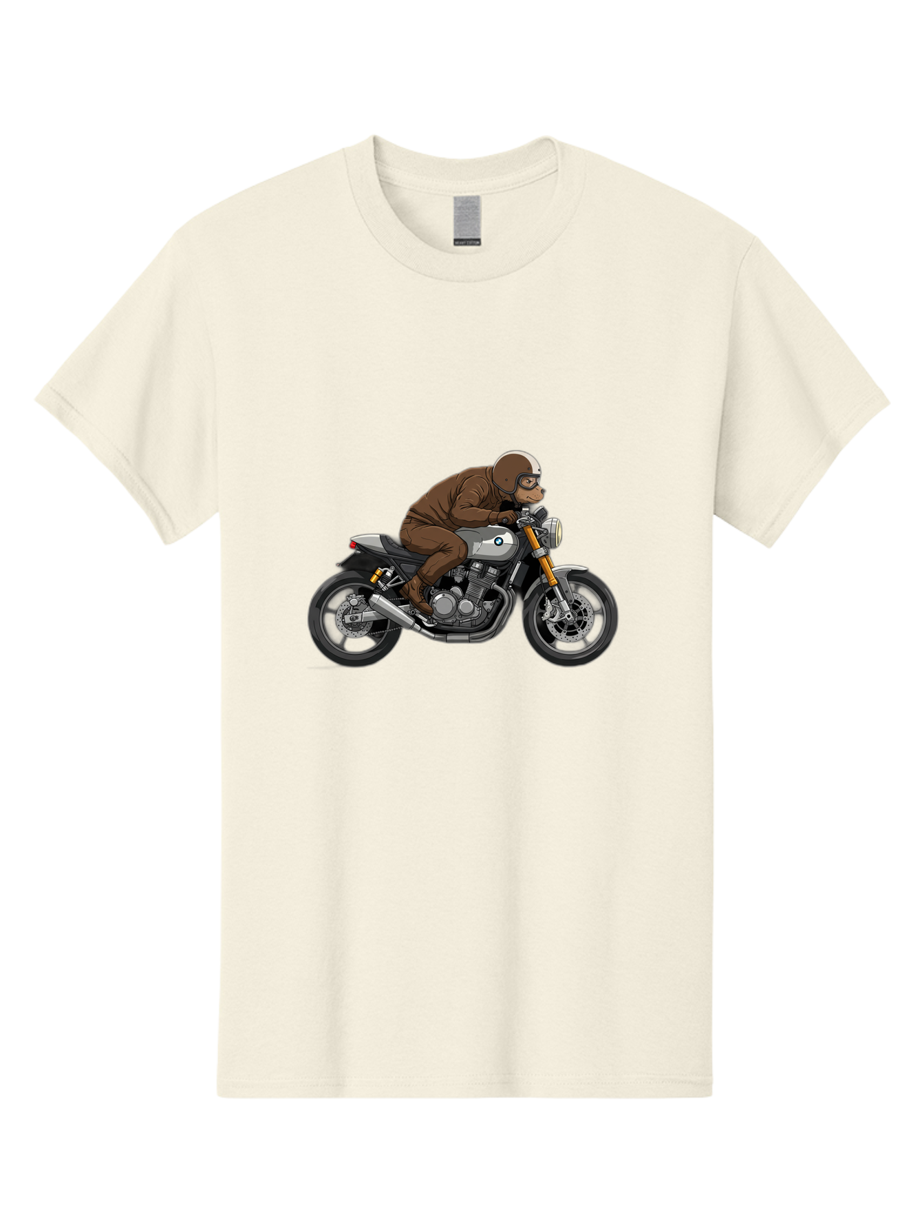 Monkey-On-Bmw-Motorcycle Men'S Graphic Tee, 100% Cotton, Comfortable Casual Summer Wear, Machine Washable, Vintage Camera, Old Camera, Antique Camera, Black Camera, Classic Photography, Photography Equipment, Nostalgic Device, Film Camera, Baf231