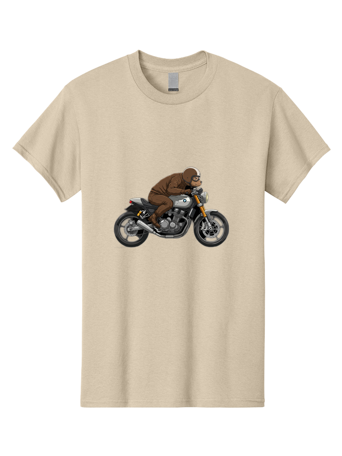 Monkey-On-Bmw-Motorcycle Men'S Graphic Tee, 100% Cotton, Comfortable Casual Summer Wear, Machine Washable, Vintage Camera, Old Camera, Antique Camera, Black Camera, Classic Photography, Photography Equipment, Nostalgic Device, Film Camera, Baf231