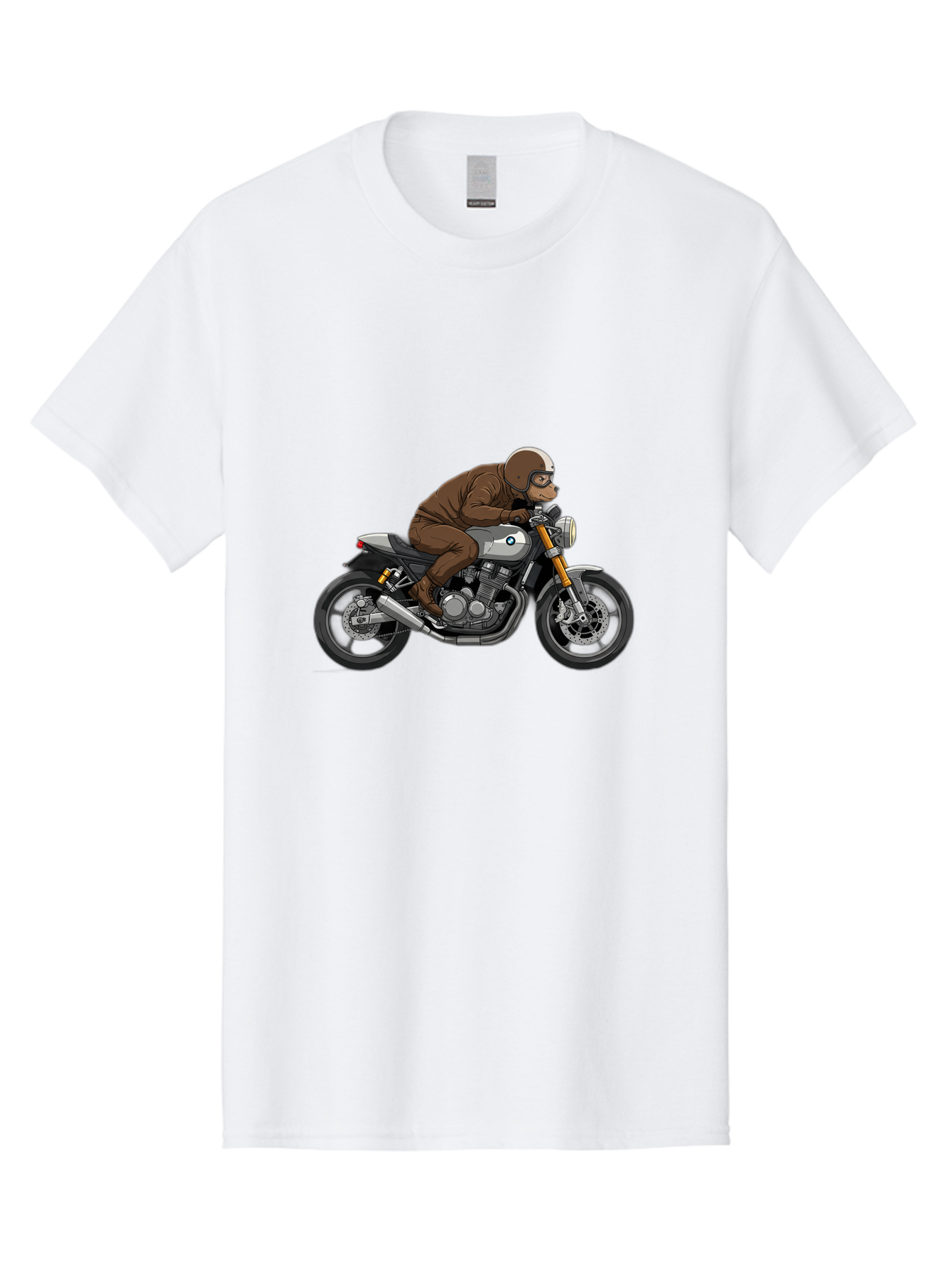 Monkey-On-Bmw-Motorcycle Men'S Graphic Tee, 100% Cotton, Comfortable Casual Summer Wear, Machine Washable, Vintage Camera, Old Camera, Antique Camera, Black Camera, Classic Photography, Photography Equipment, Nostalgic Device, Film Camera, Baf231