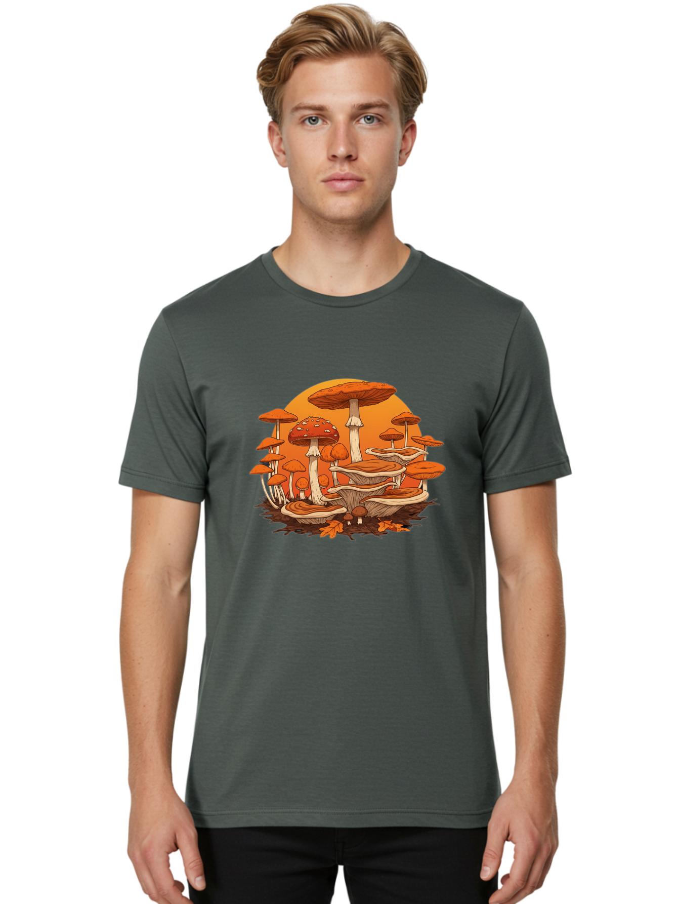 Mushroom-Cluster Men'S Graphic Tee, 100% Cotton, Comfortable Casual Summer Wear, Machine Washable, Vintage Camera, Old Camera, Antique Camera, Black Camera, Classic Photography, Photography Equipment, Nostalgic Device, Film Camera, Camera Art Baf235