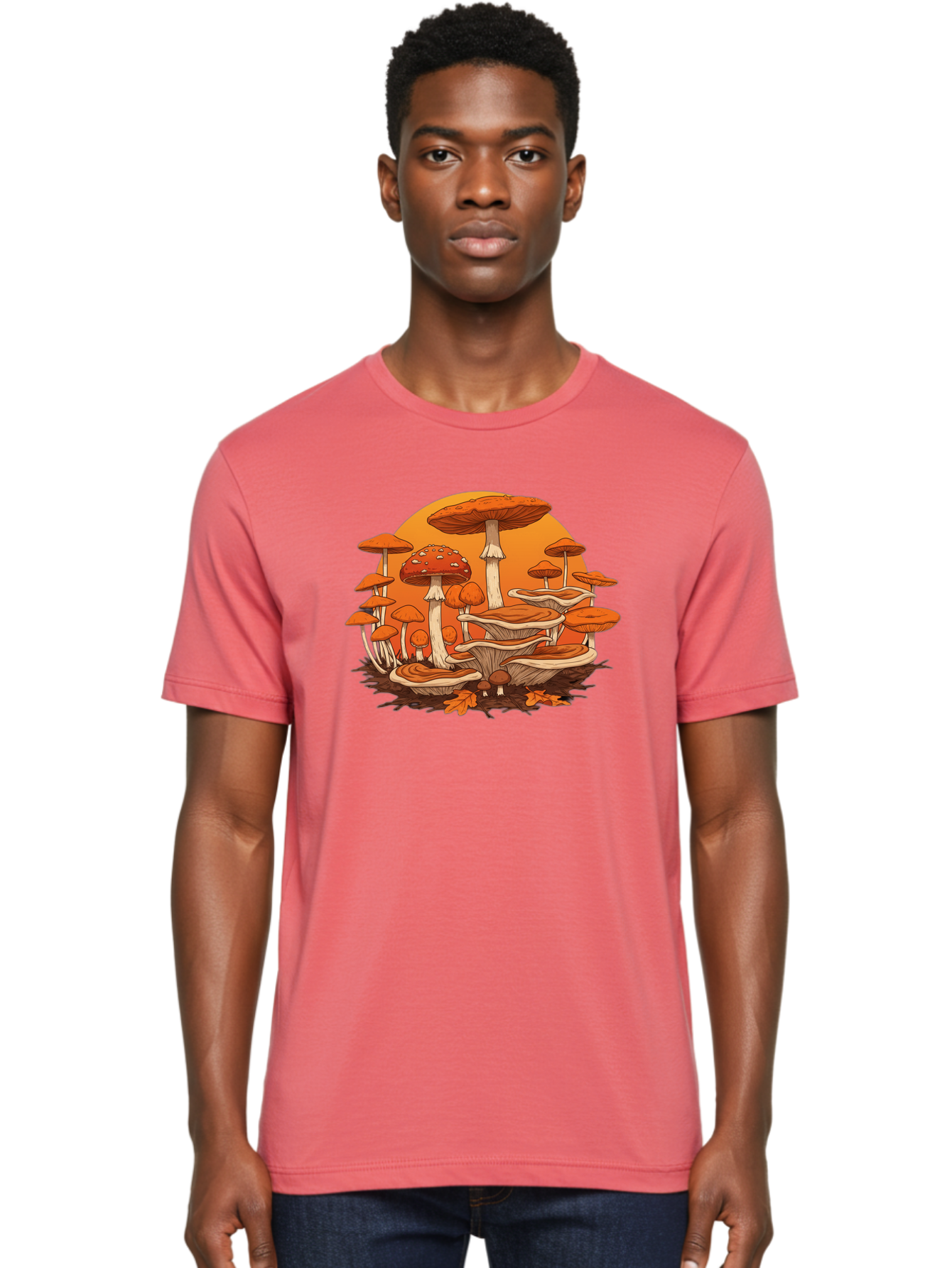 Mushroom-Cluster Men'S Graphic Tee, 100% Cotton, Comfortable Casual Summer Wear, Machine Washable, Vintage Camera, Old Camera, Antique Camera, Black Camera, Classic Photography, Photography Equipment, Nostalgic Device, Film Camera, Camera Art Baf235