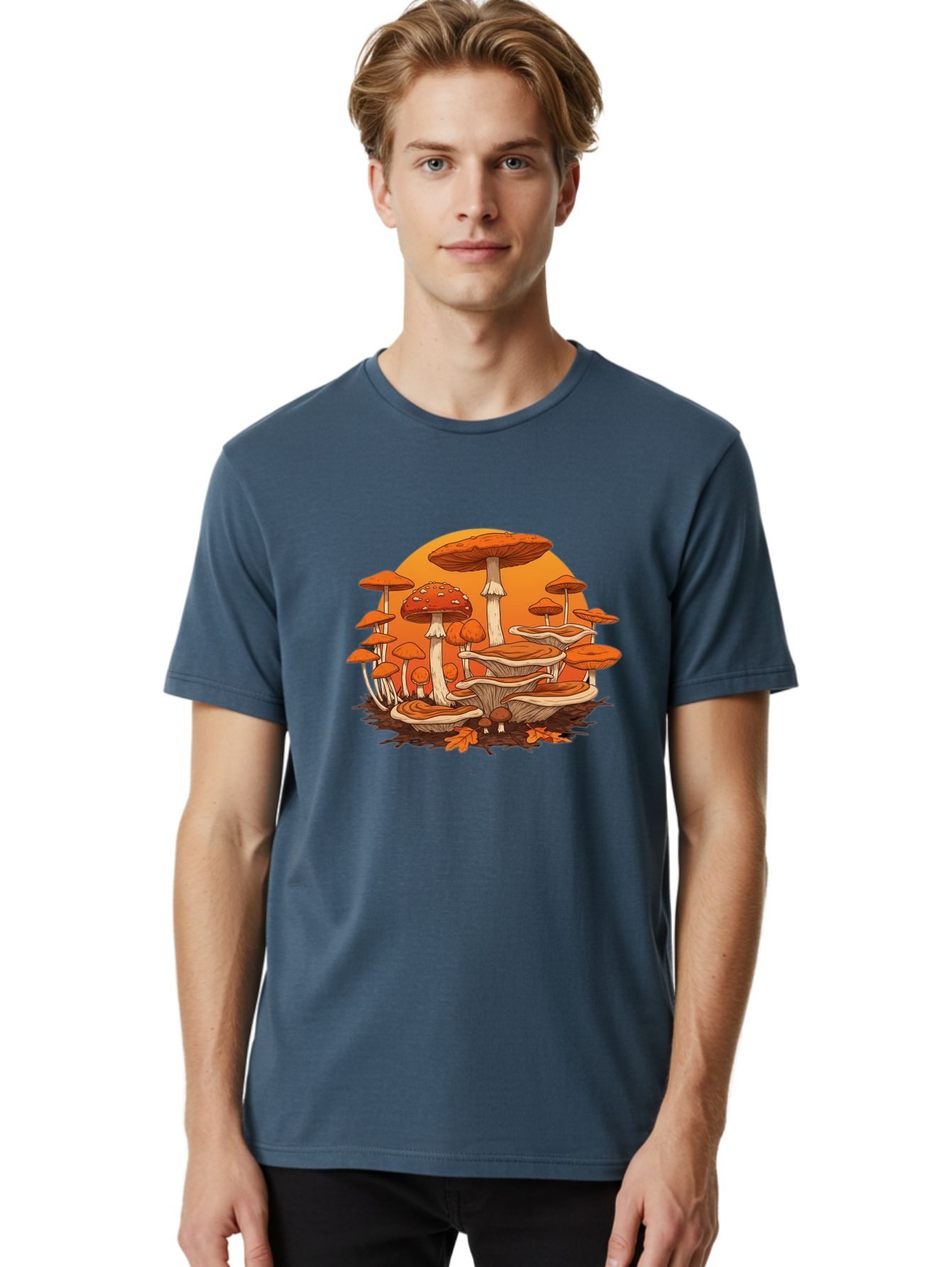 Mushroom-Cluster Men'S Graphic Tee, 100% Cotton, Comfortable Casual Summer Wear, Machine Washable, Vintage Camera, Old Camera, Antique Camera, Black Camera, Classic Photography, Photography Equipment, Nostalgic Device, Film Camera, Camera Art Baf235