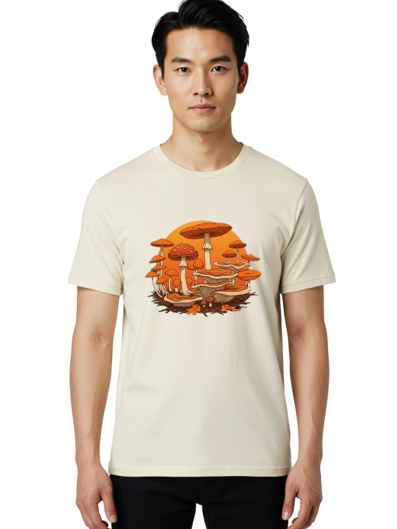 Mushroom-Cluster Men'S Graphic Tee, 100% Cotton, Comfortable Casual Summer Wear, Machine Washable, Vintage Camera, Old Camera, Antique Camera, Black Camera, Classic Photography, Photography Equipment, Nostalgic Device, Film Camera, Camera Art Baf235