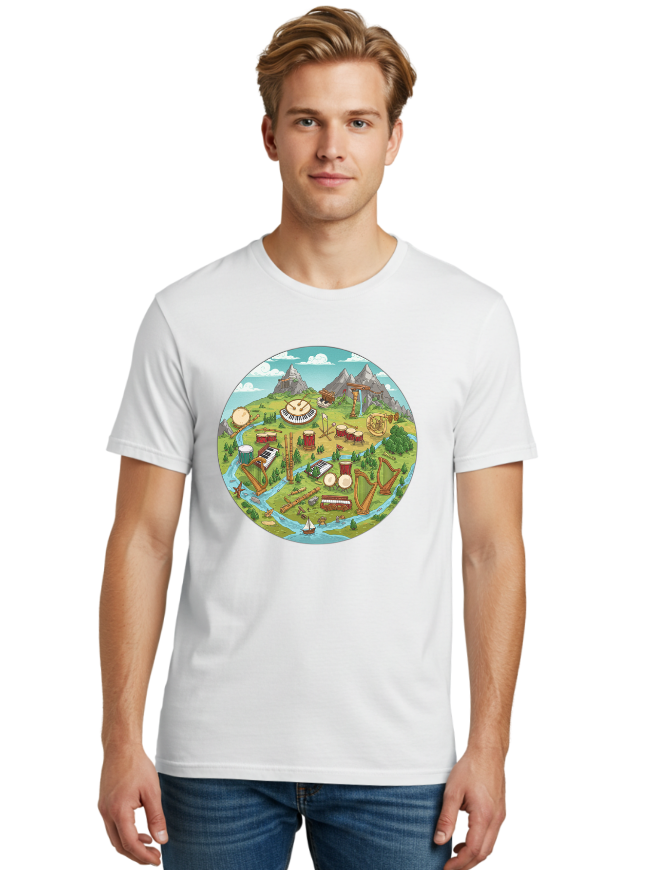 Music-Instruments-Landscape Men'S Graphic Tee, 100% Cotton, Comfortable Casual Summer Wear, Machine Washable, Vintage Camera, Old Camera, Antique Camera, Black Camera, Classic Photography, Photography Equipment, Nostalgic Device, Film Camera, Baf236