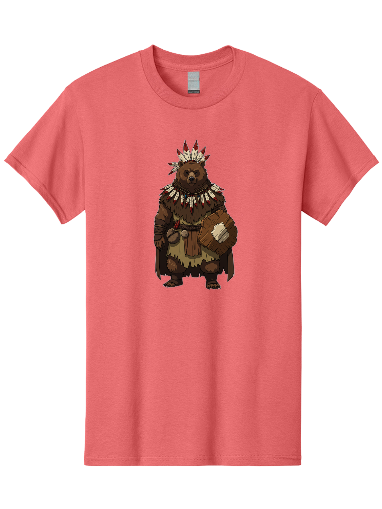 Native-American-Bear-Warrior Men'S Graphic Tee, 100% Cotton, Comfortable Casual Summer Wear, Machine Washable, Vintage Camera, Old Camera, Antique Camera, Black Camera, Classic Photography, Photography Equipment, Nostalgic Device, Film Camera, Baf238