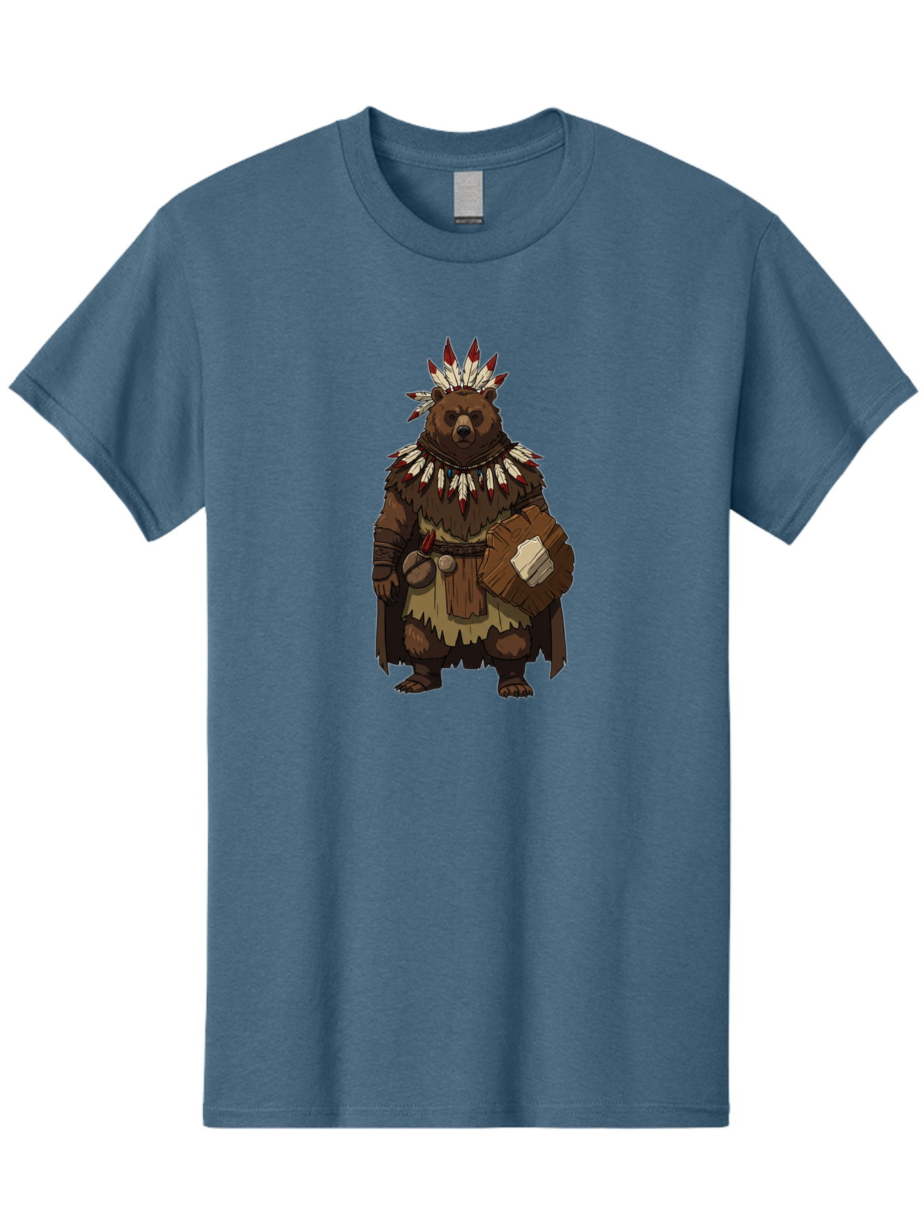 Native-American-Bear-Warrior Men'S Graphic Tee, 100% Cotton, Comfortable Casual Summer Wear, Machine Washable, Vintage Camera, Old Camera, Antique Camera, Black Camera, Classic Photography, Photography Equipment, Nostalgic Device, Film Camera, Baf238