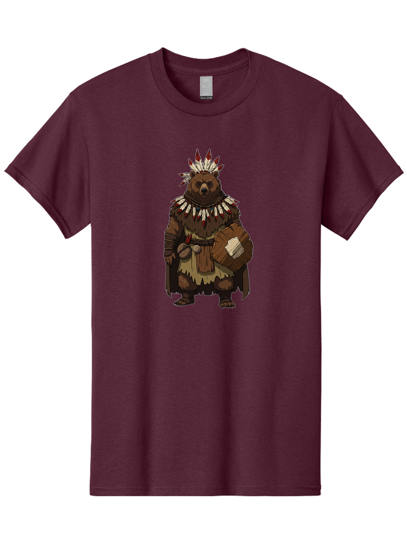 Native-American-Bear-Warrior Men'S Graphic Tee, 100% Cotton, Comfortable Casual Summer Wear, Machine Washable, Vintage Camera, Old Camera, Antique Camera, Black Camera, Classic Photography, Photography Equipment, Nostalgic Device, Film Camera, Baf238