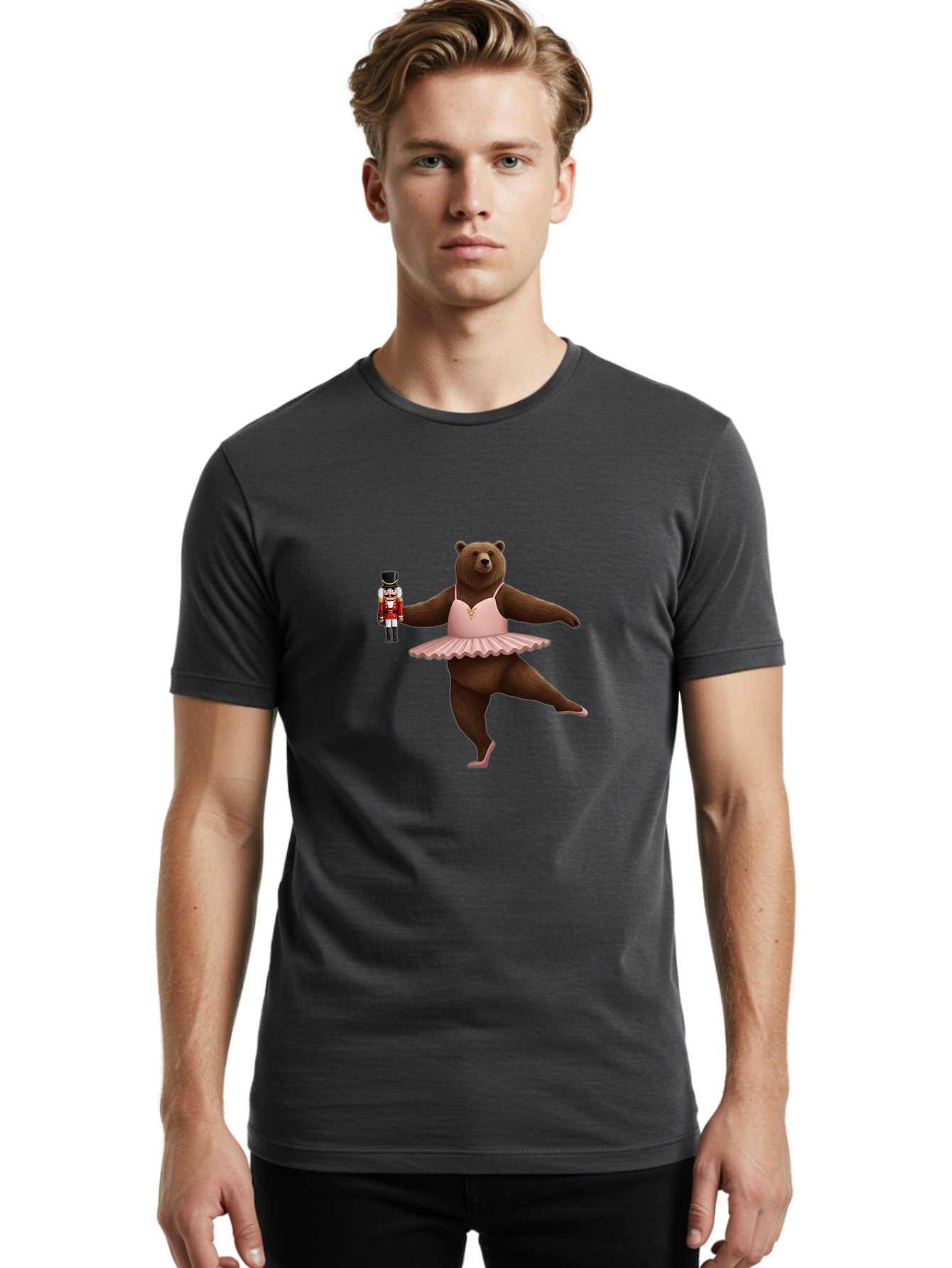 Nutcracker-Bear Men'S Graphic Tee, 100% Cotton, Comfortable Casual Summer Wear, Machine Washable, Vintage Camera, Old Camera, Antique Camera, Black Camera, Classic Photography, Photography Equipment, Nostalgic Device, Film Camera, Camera Art Baf239