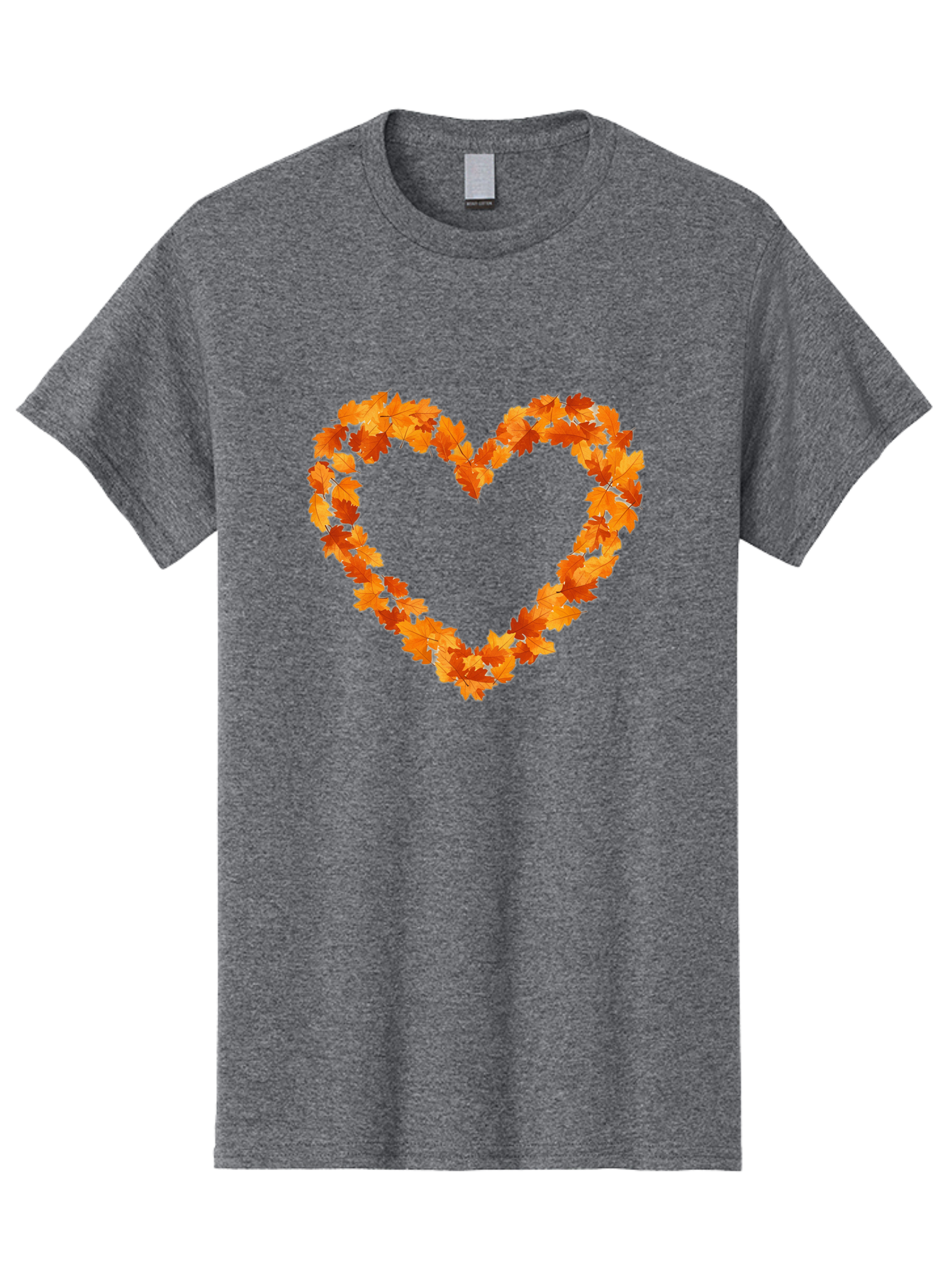 Orange-Leaves-Heart Men'S Graphic Tee, 100% Cotton, Comfortable Casual Summer Wear, Machine Washable, Vintage Camera, Old Camera, Antique Camera, Black Camera, Classic Photography, Photography Equipment, Nostalgic Device, Film Camera, Baf244