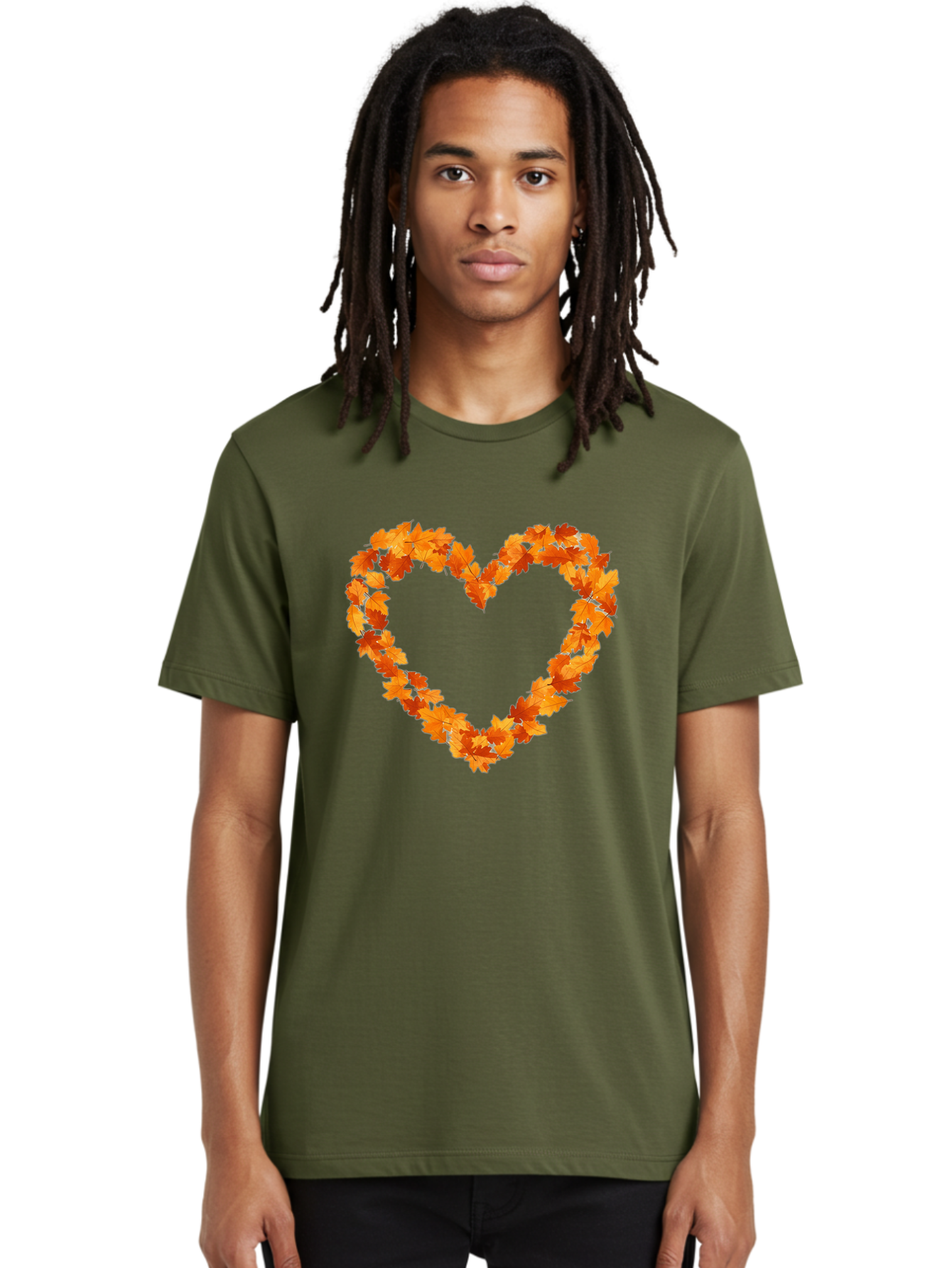 Orange-Leaves-Heart Men'S Graphic Tee, 100% Cotton, Comfortable Casual Summer Wear, Machine Washable, Vintage Camera, Old Camera, Antique Camera, Black Camera, Classic Photography, Photography Equipment, Nostalgic Device, Film Camera, Baf244