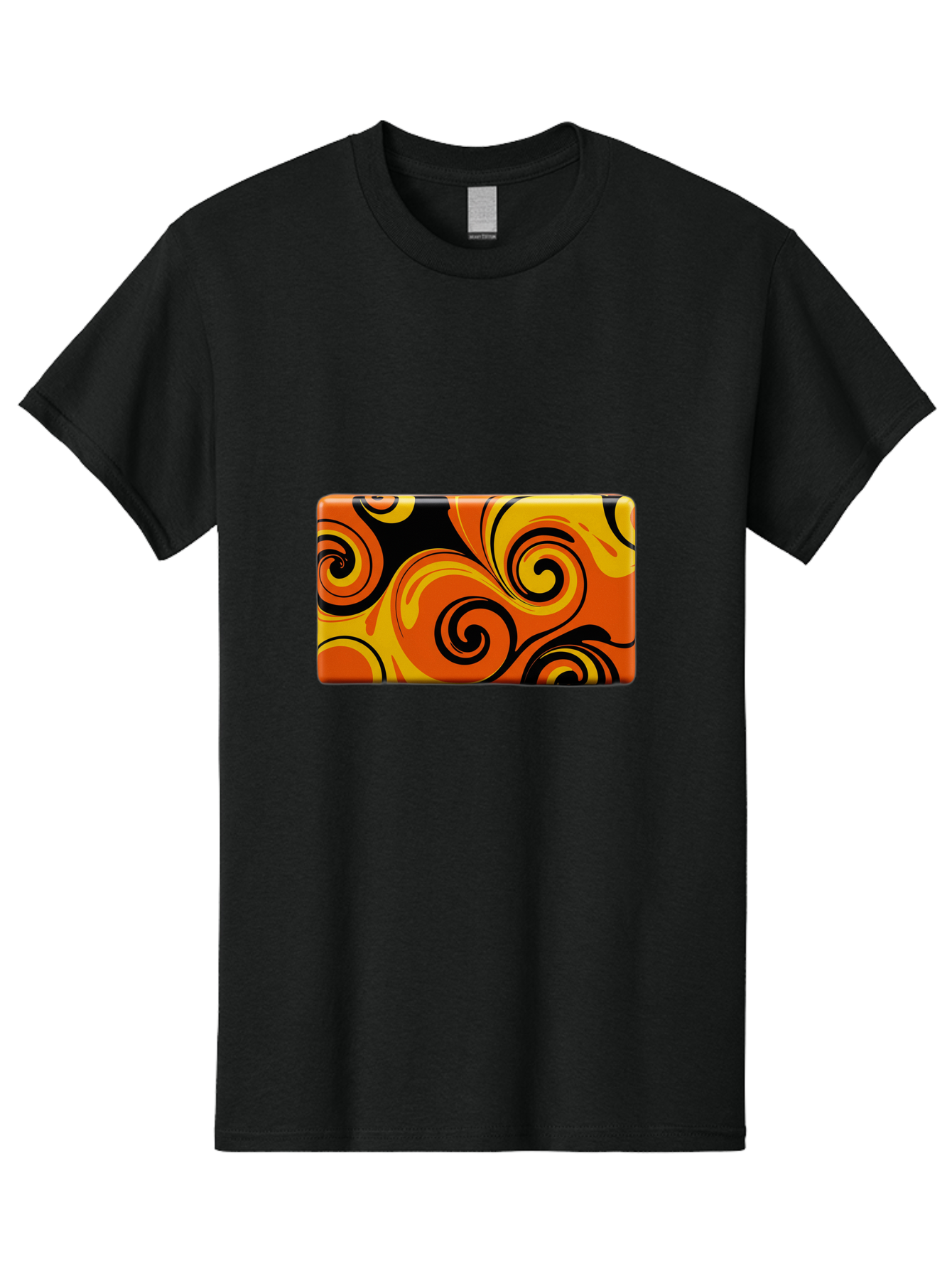 Orange-Swirl-Design Men'S Graphic Tee, 100% Cotton, Comfortable Casual Summer Wear, Machine Washable, Vintage Camera, Old Camera, Antique Camera, Black Camera, Classic Photography, Photography Equipment, Nostalgic Device, Film Camera, Baf245