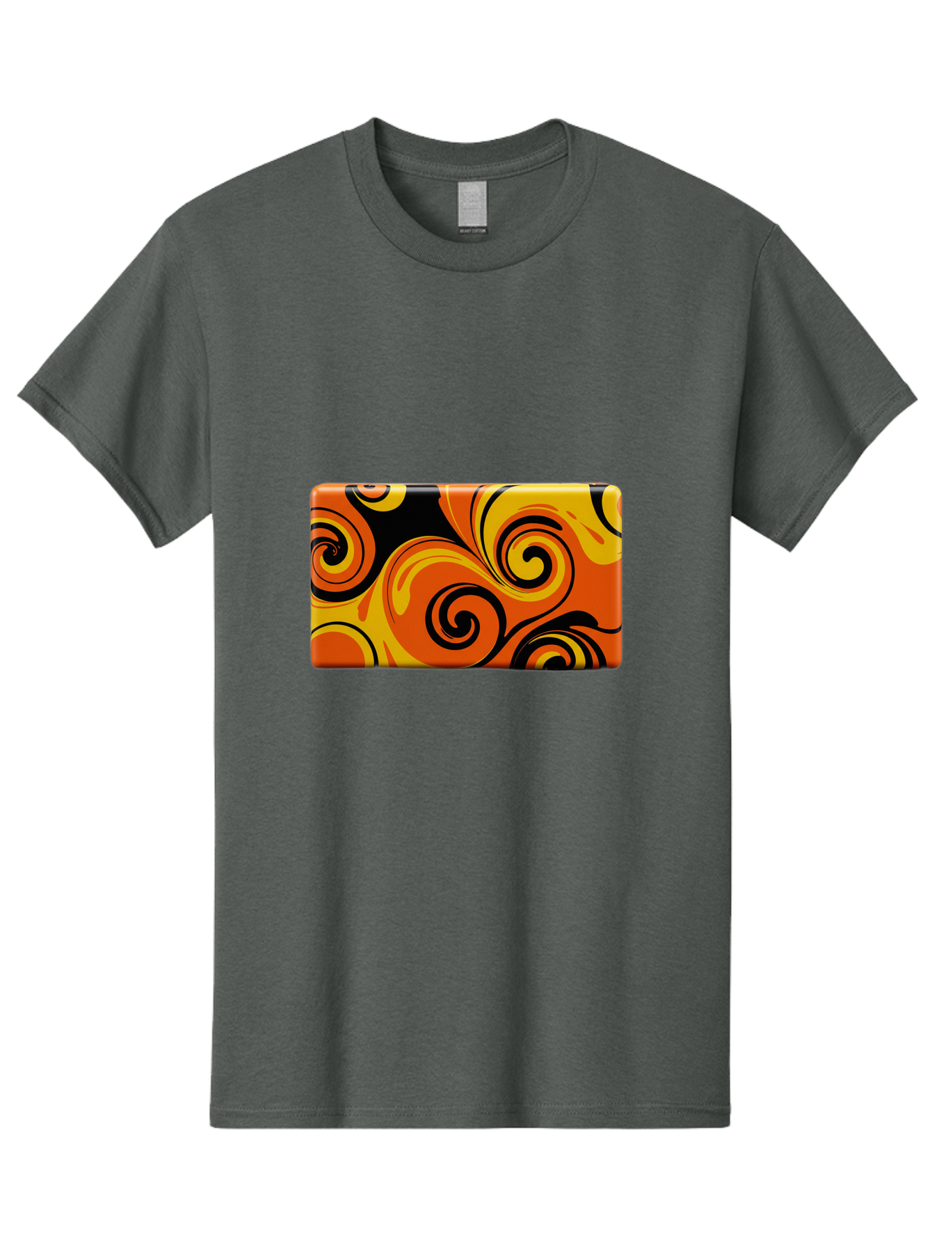 Orange-Swirl-Design Men'S Graphic Tee, 100% Cotton, Comfortable Casual Summer Wear, Machine Washable, Vintage Camera, Old Camera, Antique Camera, Black Camera, Classic Photography, Photography Equipment, Nostalgic Device, Film Camera, Baf245