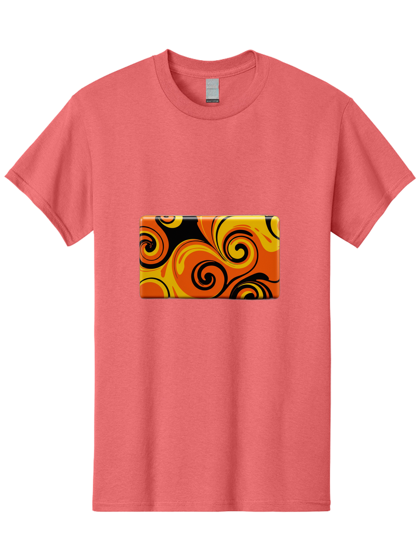 Orange-Swirl-Design Men'S Graphic Tee, 100% Cotton, Comfortable Casual Summer Wear, Machine Washable, Vintage Camera, Old Camera, Antique Camera, Black Camera, Classic Photography, Photography Equipment, Nostalgic Device, Film Camera, Baf245