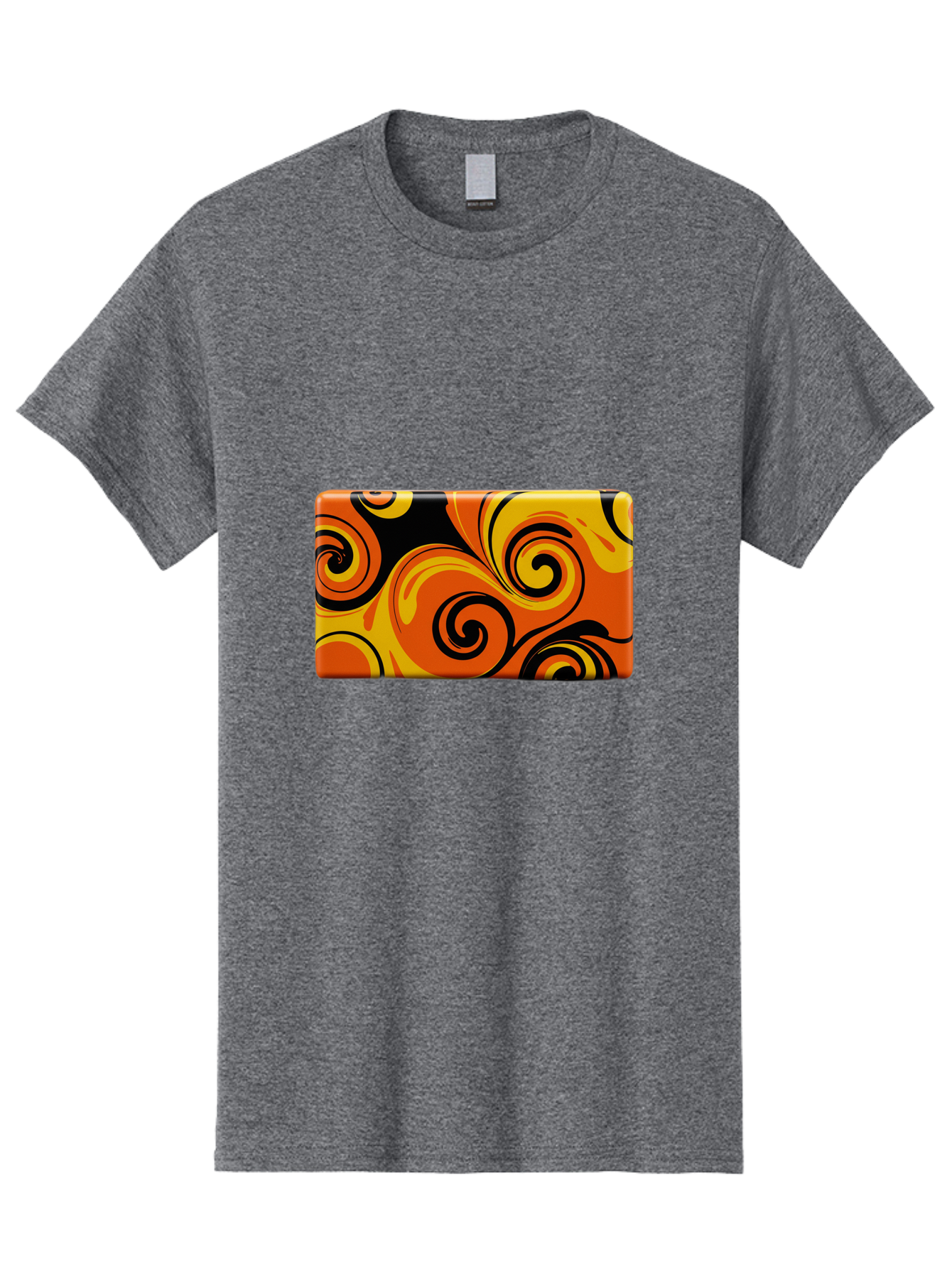 Orange-Swirl-Design Men'S Graphic Tee, 100% Cotton, Comfortable Casual Summer Wear, Machine Washable, Vintage Camera, Old Camera, Antique Camera, Black Camera, Classic Photography, Photography Equipment, Nostalgic Device, Film Camera, Baf245