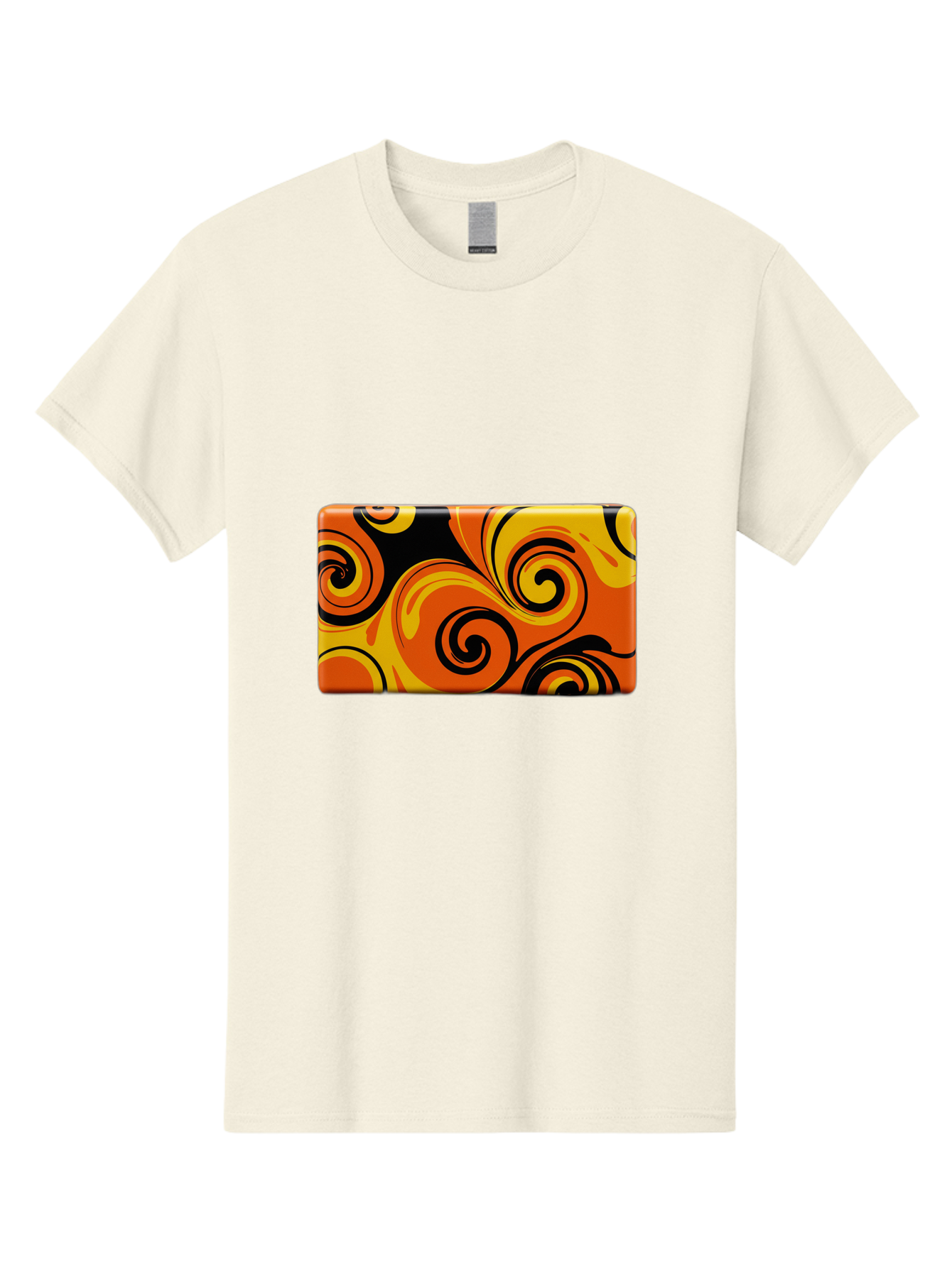 Orange-Swirl-Design Men'S Graphic Tee, 100% Cotton, Comfortable Casual Summer Wear, Machine Washable, Vintage Camera, Old Camera, Antique Camera, Black Camera, Classic Photography, Photography Equipment, Nostalgic Device, Film Camera, Baf245
