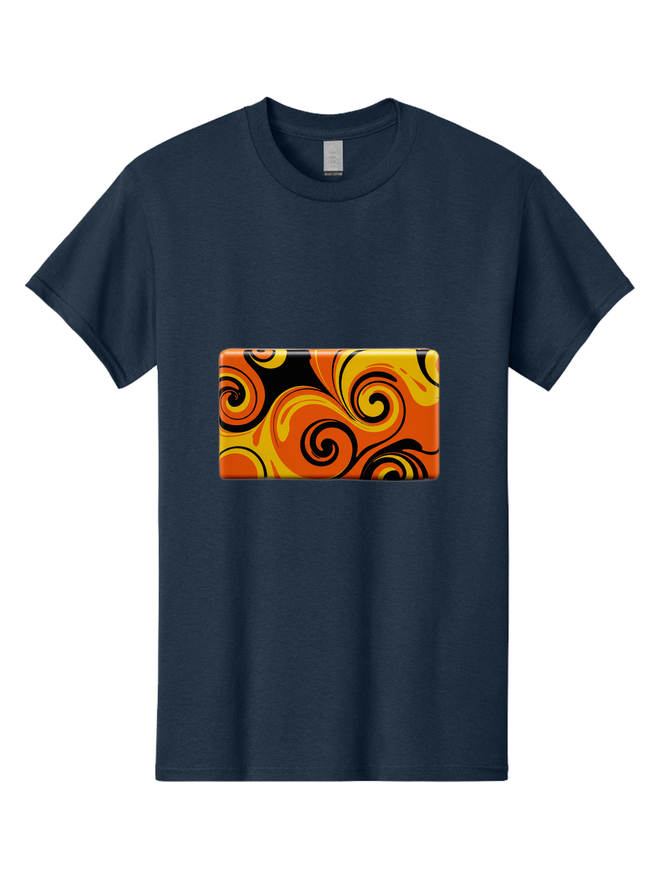 Orange-Swirl-Design Men'S Graphic Tee, 100% Cotton, Comfortable Casual Summer Wear, Machine Washable, Vintage Camera, Old Camera, Antique Camera, Black Camera, Classic Photography, Photography Equipment, Nostalgic Device, Film Camera, Baf245
