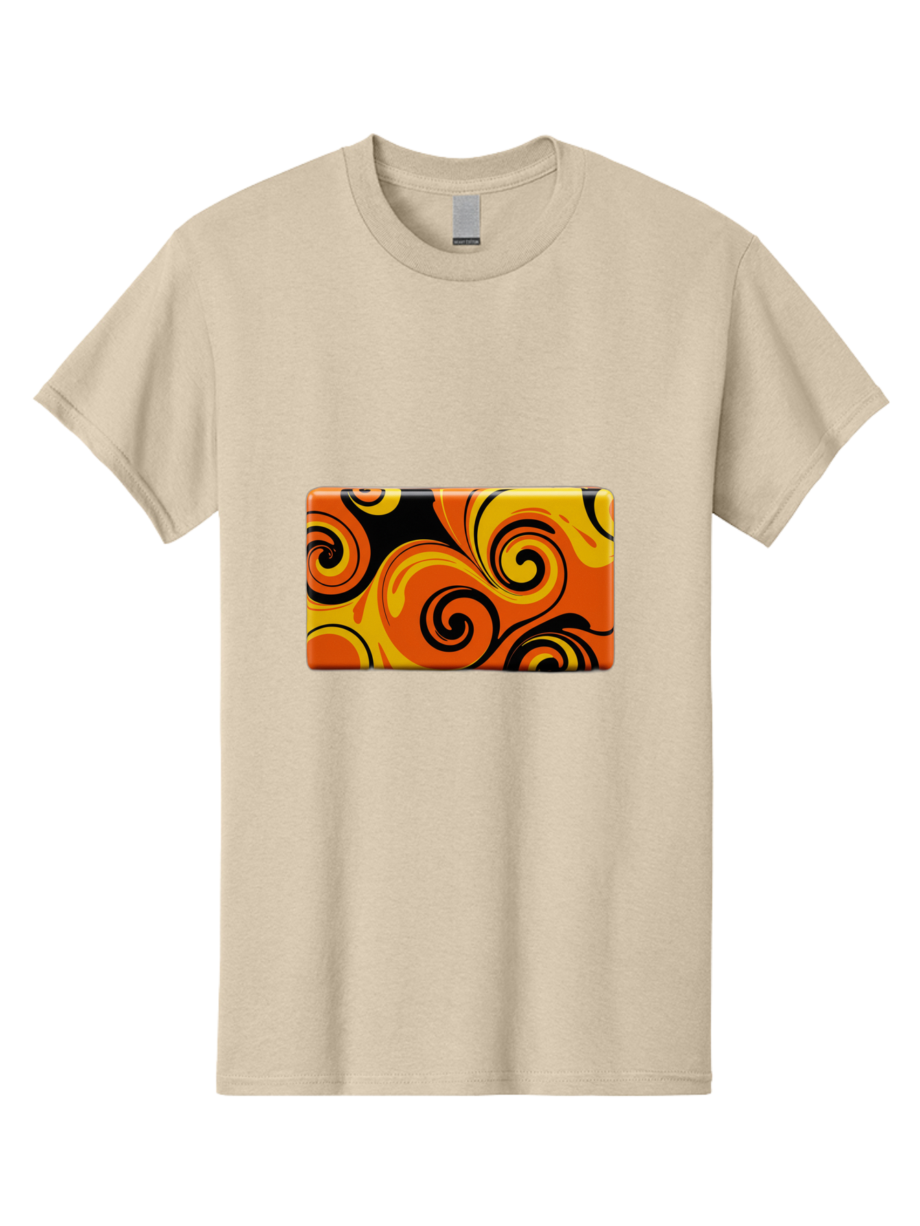 Orange-Swirl-Design Men'S Graphic Tee, 100% Cotton, Comfortable Casual Summer Wear, Machine Washable, Vintage Camera, Old Camera, Antique Camera, Black Camera, Classic Photography, Photography Equipment, Nostalgic Device, Film Camera, Baf245