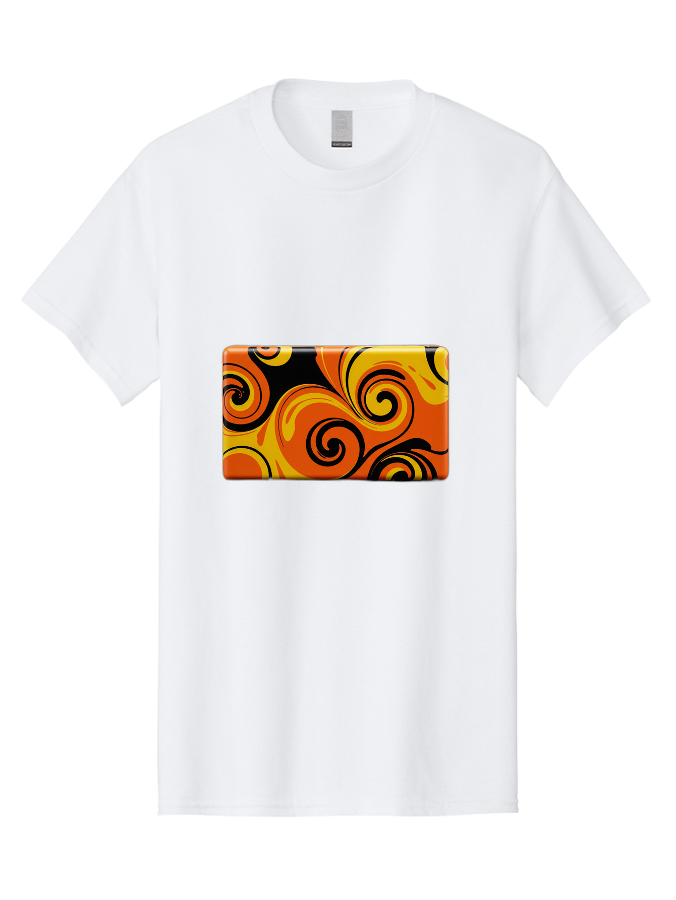 Orange-Swirl-Design Men'S Graphic Tee, 100% Cotton, Comfortable Casual Summer Wear, Machine Washable, Vintage Camera, Old Camera, Antique Camera, Black Camera, Classic Photography, Photography Equipment, Nostalgic Device, Film Camera, Baf245