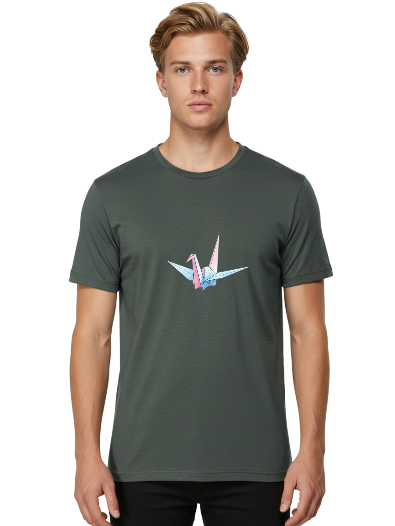 Origami-Crane-1 Men'S Graphic Tee, 100% Cotton, Comfortable Casual Summer Wear, Machine Washable, Vintage Camera, Old Camera, Antique Camera, Black Camera, Classic Photography, Photography Equipment, Nostalgic Device, Film Camera, Camera Art Baf249