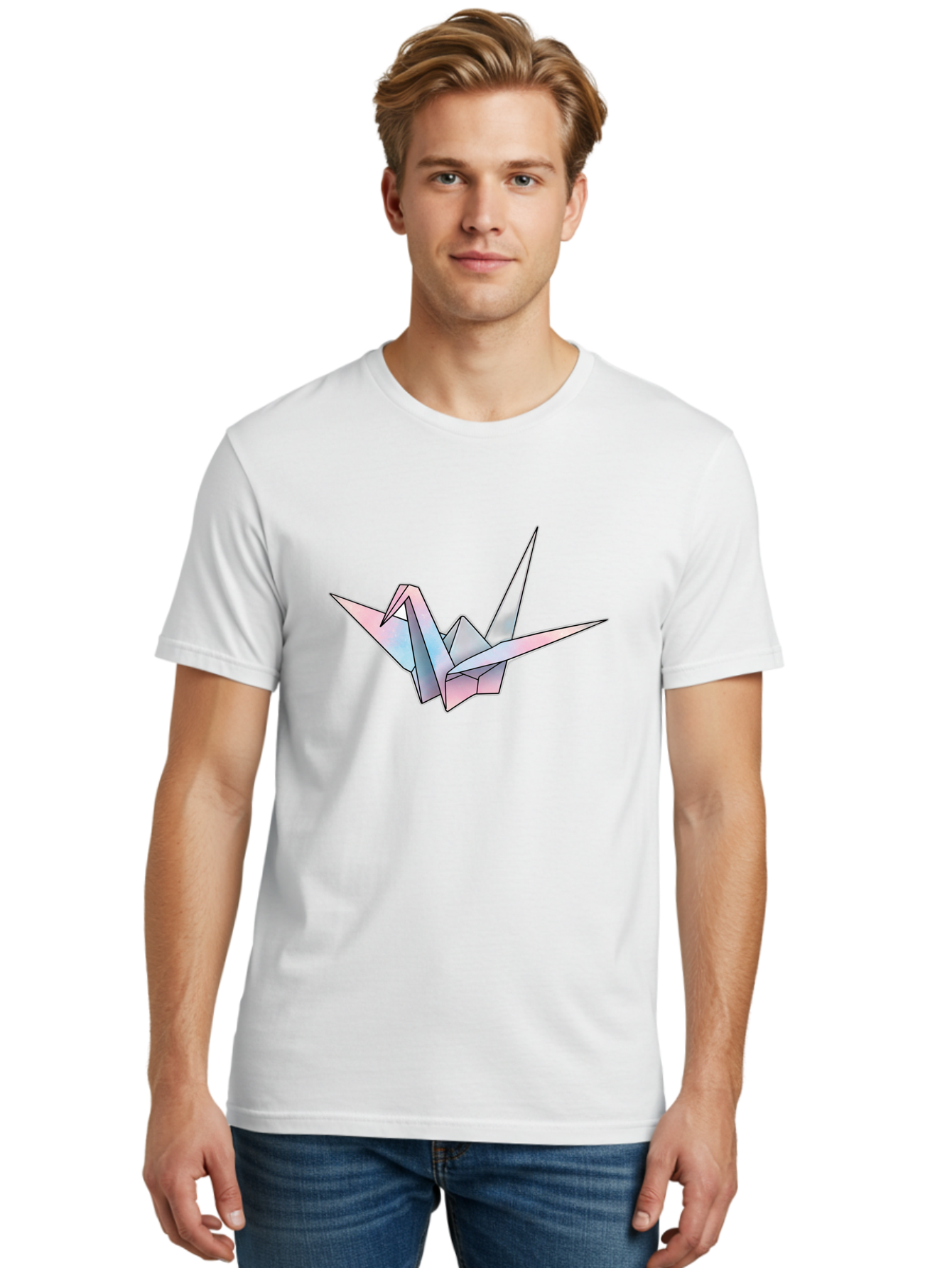 Origami-Crane-2 Men'S Graphic Tee, 100% Cotton, Comfortable Casual Summer Wear, Machine Washable, Vintage Camera, Old Camera, Antique Camera, Black Camera, Classic Photography, Photography Equipment, Nostalgic Device, Film Camera, Camera Art Baf250