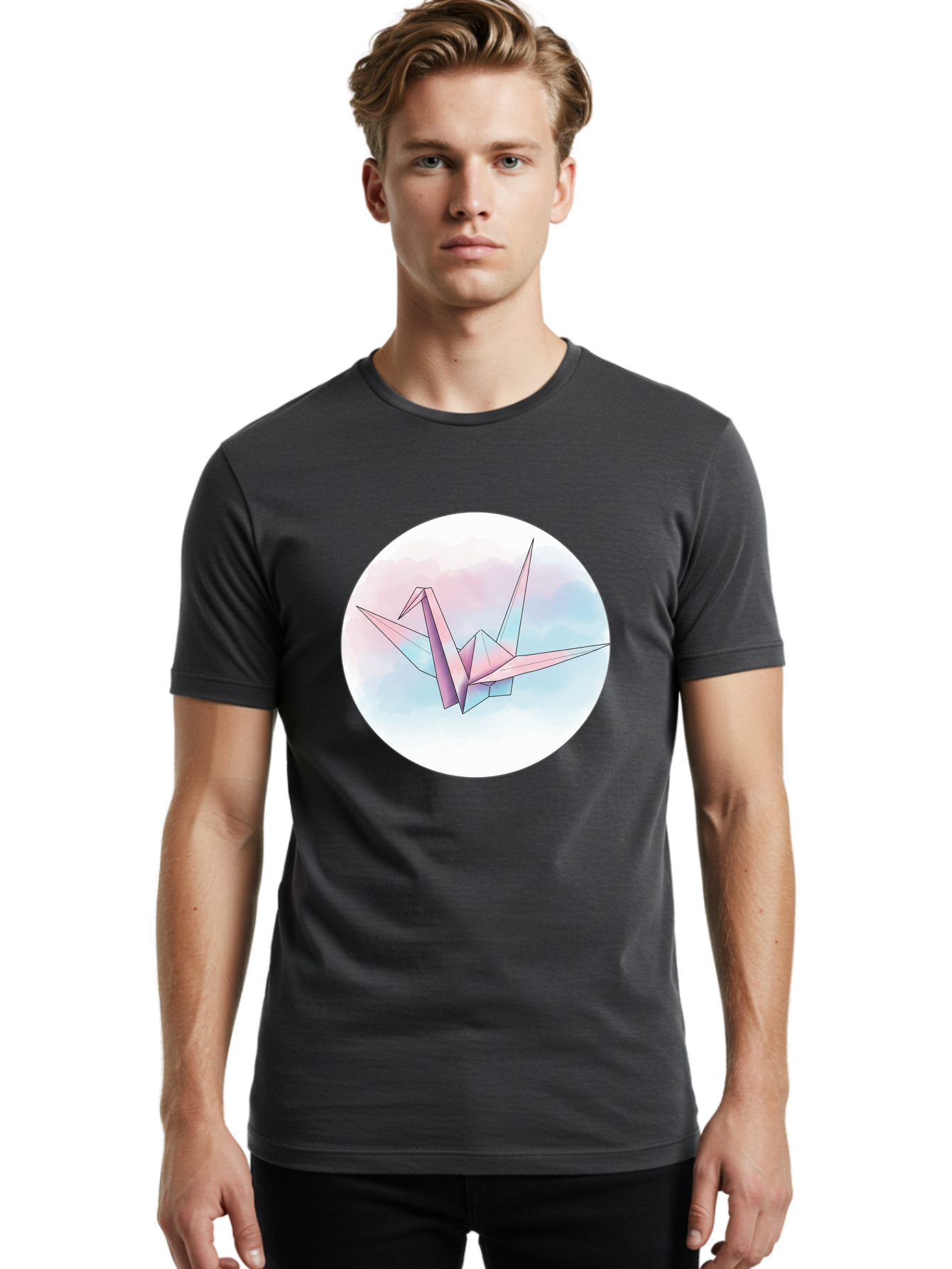 Origami-Crane-3 Men'S Graphic Tee, 100% Cotton, Comfortable Casual Summer Wear, Machine Washable, Vintage Camera, Old Camera, Antique Camera, Black Camera, Classic Photography, Photography Equipment, Nostalgic Device, Film Camera, Camera Art Baf251
