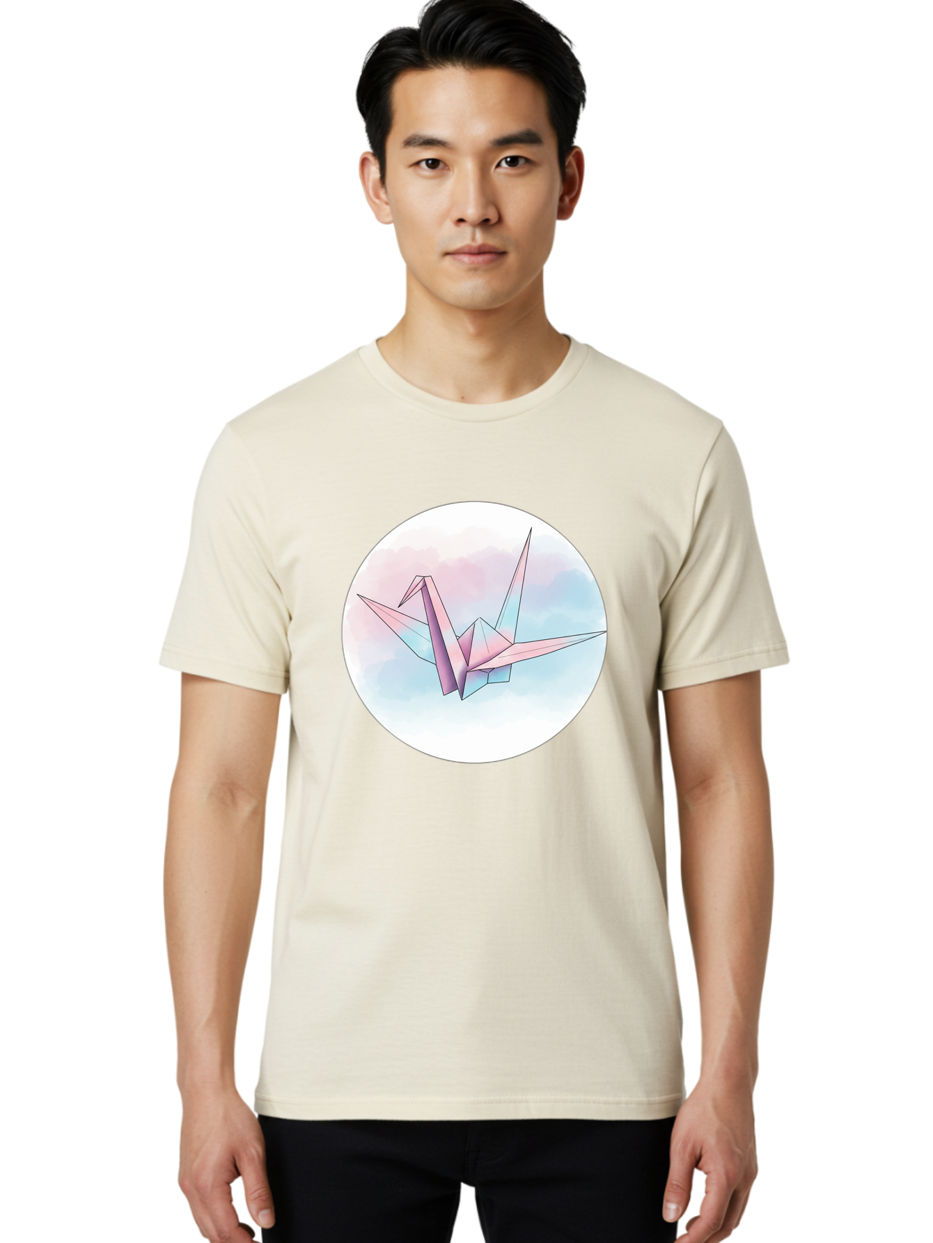 Origami-Crane-3 Men'S Graphic Tee, 100% Cotton, Comfortable Casual Summer Wear, Machine Washable, Vintage Camera, Old Camera, Antique Camera, Black Camera, Classic Photography, Photography Equipment, Nostalgic Device, Film Camera, Camera Art Baf251