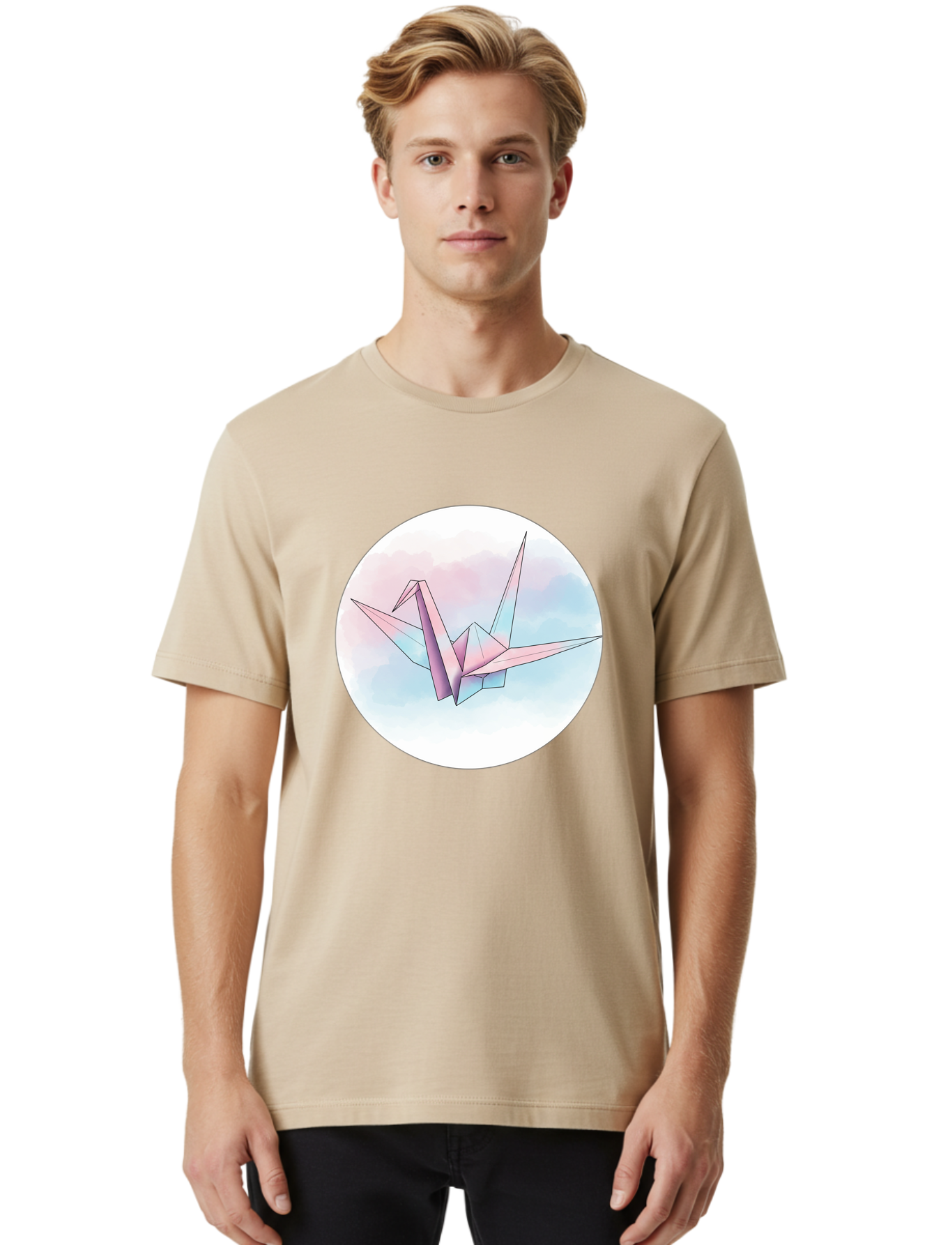 Origami-Crane-3 Men'S Graphic Tee, 100% Cotton, Comfortable Casual Summer Wear, Machine Washable, Vintage Camera, Old Camera, Antique Camera, Black Camera, Classic Photography, Photography Equipment, Nostalgic Device, Film Camera, Camera Art Baf251