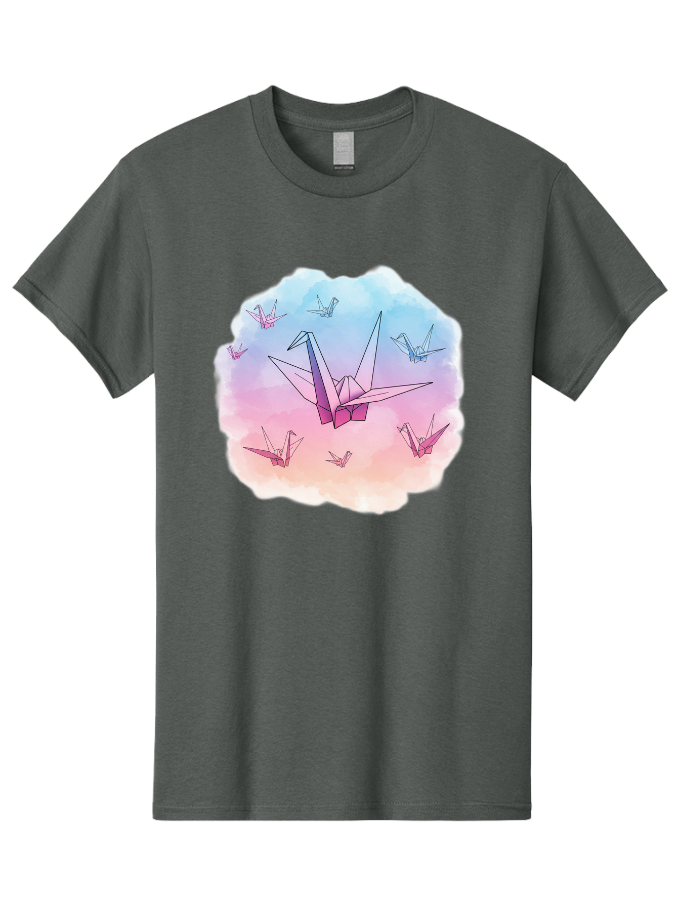 Origami-Cranes-2 Men'S Graphic Tee, 100% Cotton, Comfortable Casual Summer Wear, Machine Washable, Vintage Camera, Old Camera, Antique Camera, Black Camera, Classic Photography, Photography Equipment, Nostalgic Device, Film Camera, Camera Art Baf254