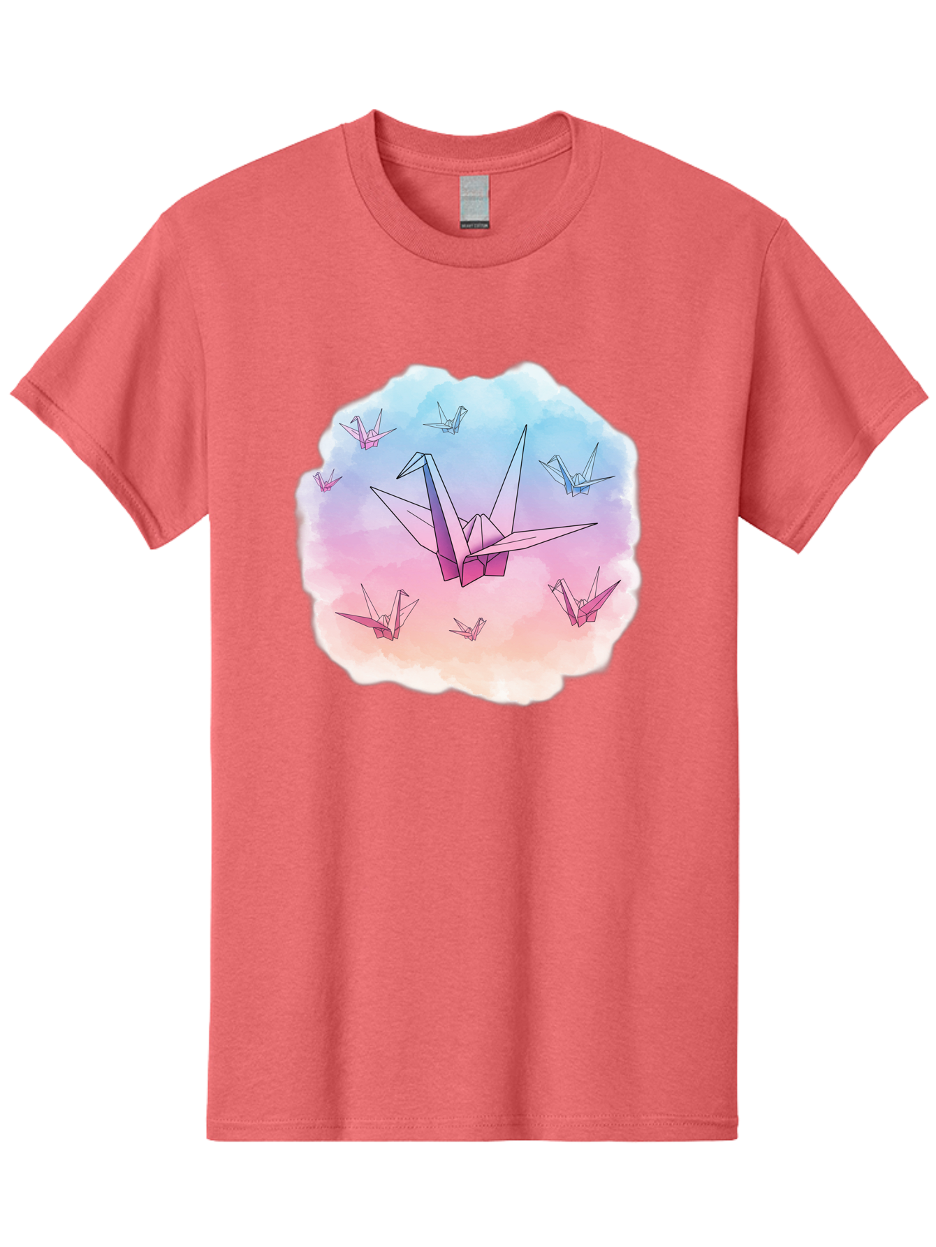 Origami-Cranes-2 Men'S Graphic Tee, 100% Cotton, Comfortable Casual Summer Wear, Machine Washable, Vintage Camera, Old Camera, Antique Camera, Black Camera, Classic Photography, Photography Equipment, Nostalgic Device, Film Camera, Camera Art Baf254