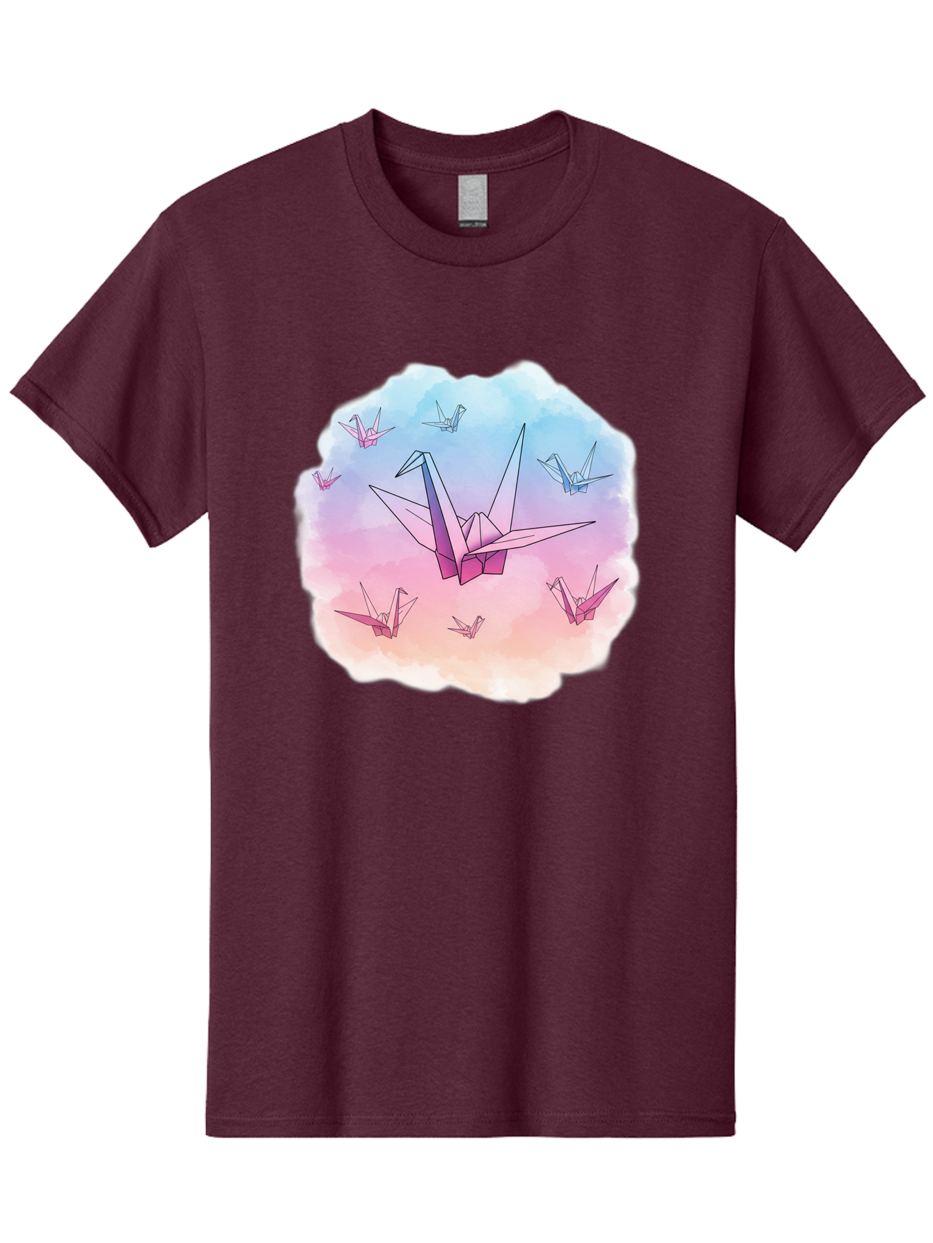 Origami-Cranes-2 Men'S Graphic Tee, 100% Cotton, Comfortable Casual Summer Wear, Machine Washable, Vintage Camera, Old Camera, Antique Camera, Black Camera, Classic Photography, Photography Equipment, Nostalgic Device, Film Camera, Camera Art Baf254