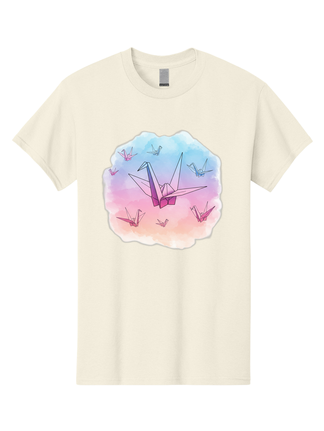 Origami-Cranes-2 Men'S Graphic Tee, 100% Cotton, Comfortable Casual Summer Wear, Machine Washable, Vintage Camera, Old Camera, Antique Camera, Black Camera, Classic Photography, Photography Equipment, Nostalgic Device, Film Camera, Camera Art Baf254