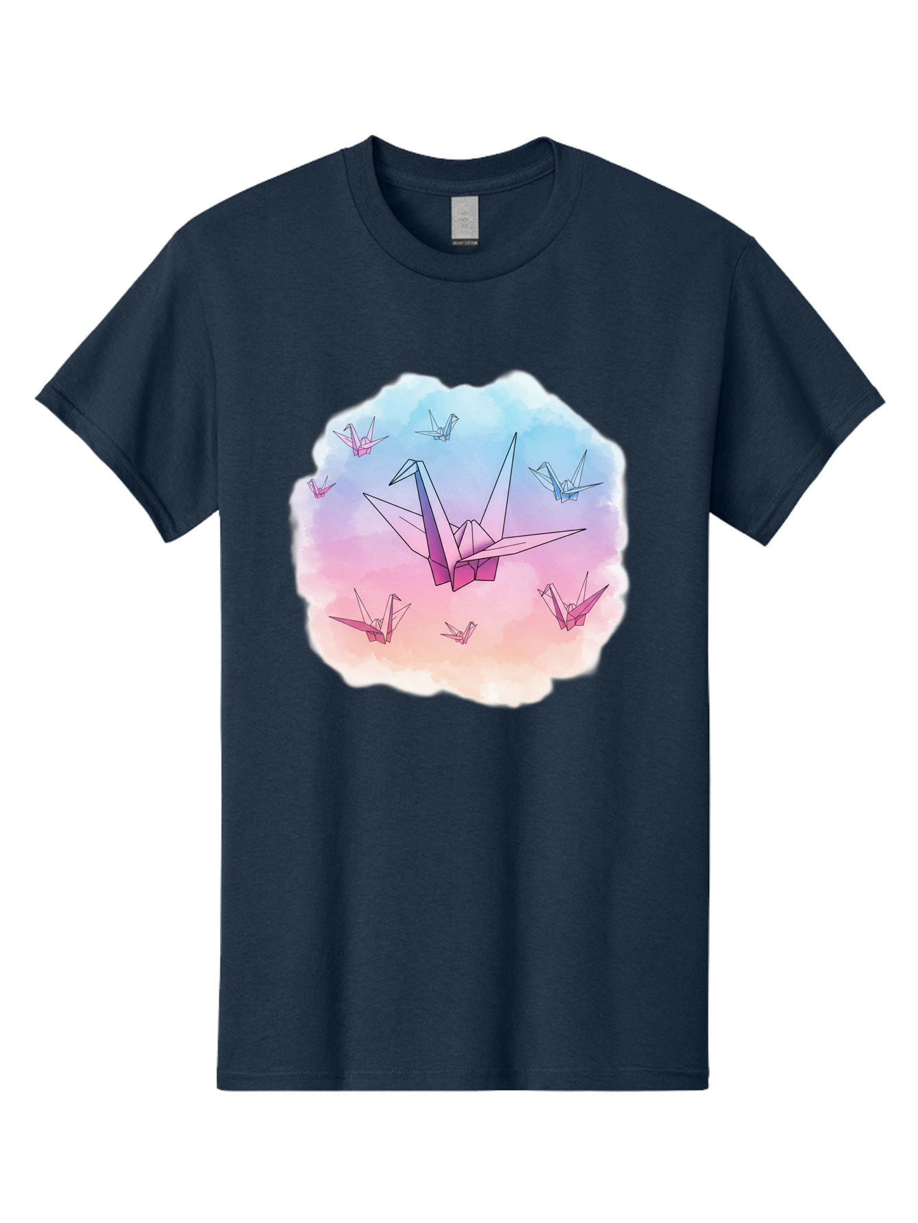 Origami-Cranes-2 Men'S Graphic Tee, 100% Cotton, Comfortable Casual Summer Wear, Machine Washable, Vintage Camera, Old Camera, Antique Camera, Black Camera, Classic Photography, Photography Equipment, Nostalgic Device, Film Camera, Camera Art Baf254