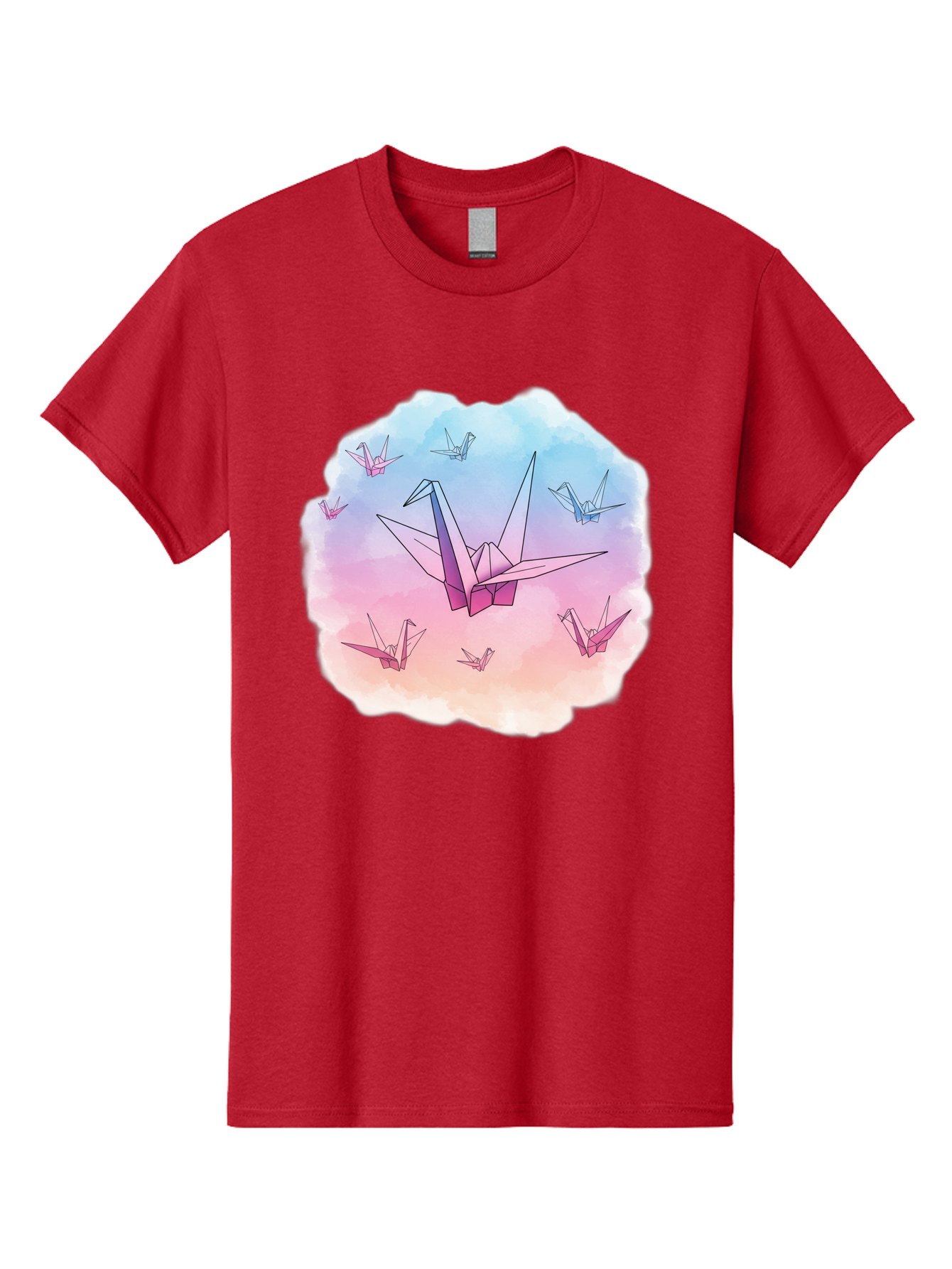 Origami-Cranes-2 Men'S Graphic Tee, 100% Cotton, Comfortable Casual Summer Wear, Machine Washable, Vintage Camera, Old Camera, Antique Camera, Black Camera, Classic Photography, Photography Equipment, Nostalgic Device, Film Camera, Camera Art Baf254
