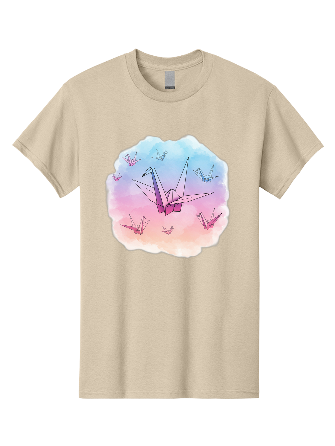 Origami-Cranes-2 Men'S Graphic Tee, 100% Cotton, Comfortable Casual Summer Wear, Machine Washable, Vintage Camera, Old Camera, Antique Camera, Black Camera, Classic Photography, Photography Equipment, Nostalgic Device, Film Camera, Camera Art Baf254