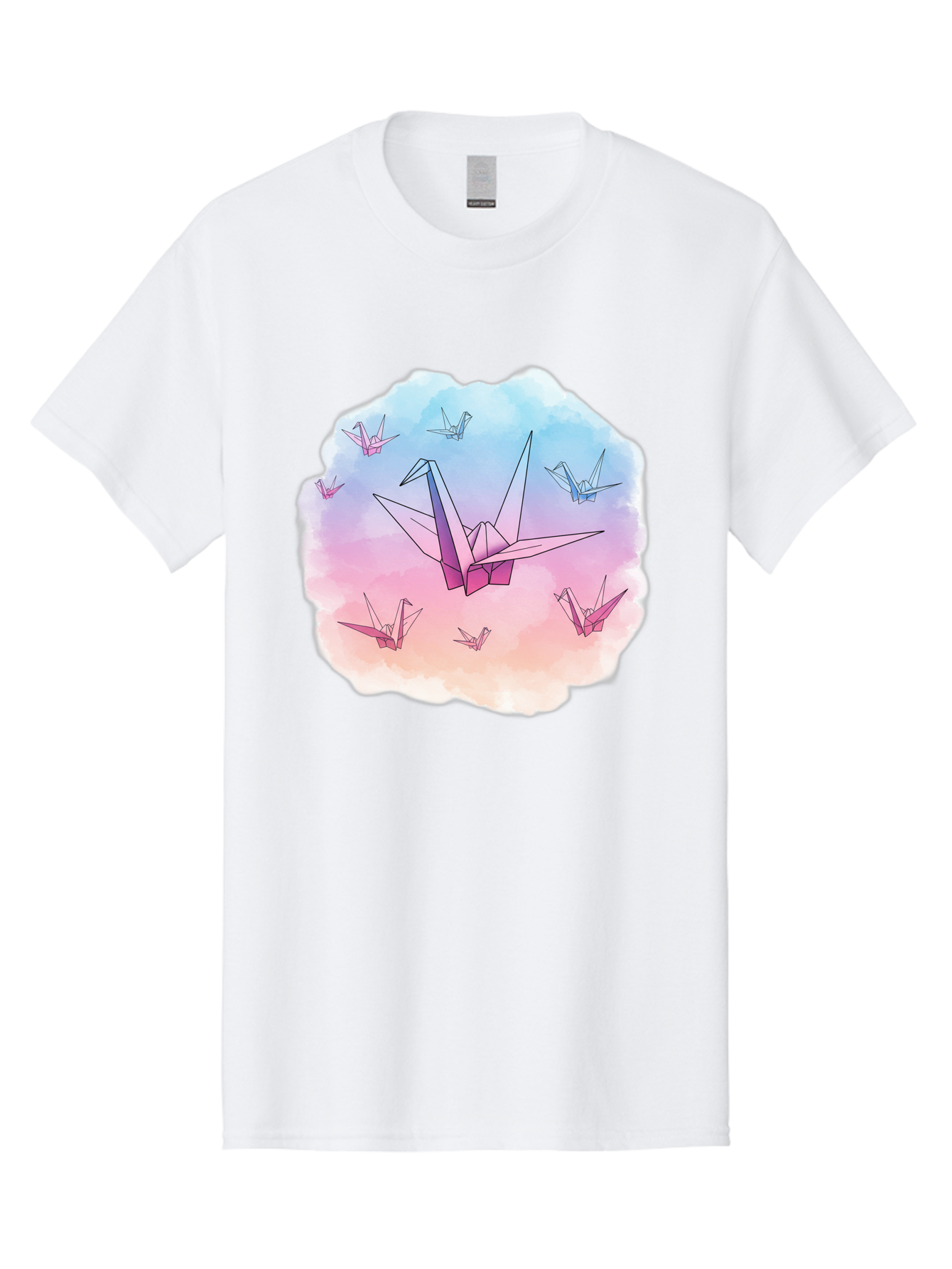 Origami-Cranes-2 Men'S Graphic Tee, 100% Cotton, Comfortable Casual Summer Wear, Machine Washable, Vintage Camera, Old Camera, Antique Camera, Black Camera, Classic Photography, Photography Equipment, Nostalgic Device, Film Camera, Camera Art Baf254