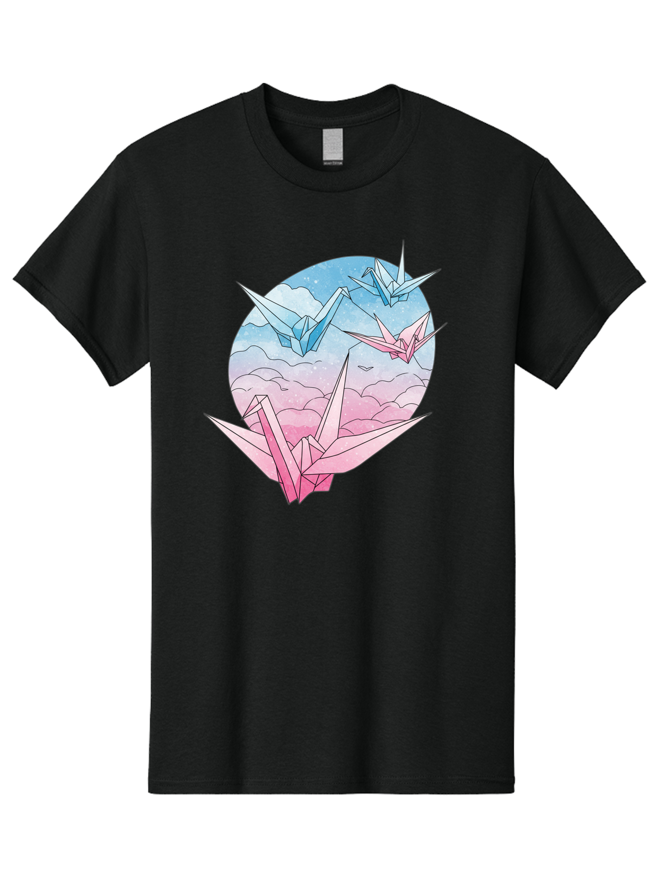 Origami-Cranes-3 Men'S Graphic Tee, 100% Cotton, Comfortable Casual Summer Wear, Machine Washable, Vintage Camera, Old Camera, Antique Camera, Black Camera, Classic Photography, Photography Equipment, Nostalgic Device, Film Camera, Camera Art Baf255