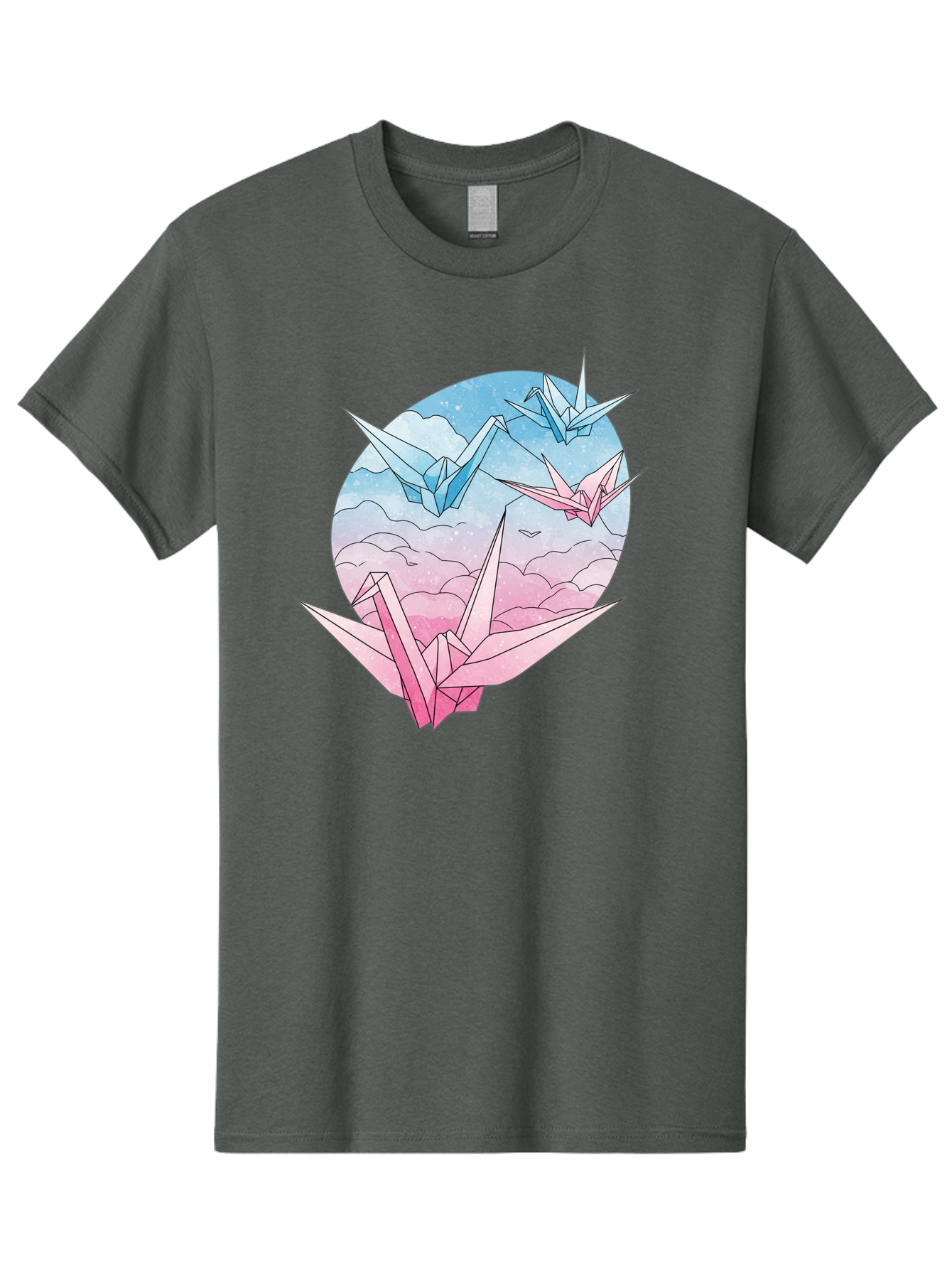 Origami-Cranes-3 Men'S Graphic Tee, 100% Cotton, Comfortable Casual Summer Wear, Machine Washable, Vintage Camera, Old Camera, Antique Camera, Black Camera, Classic Photography, Photography Equipment, Nostalgic Device, Film Camera, Camera Art Baf255
