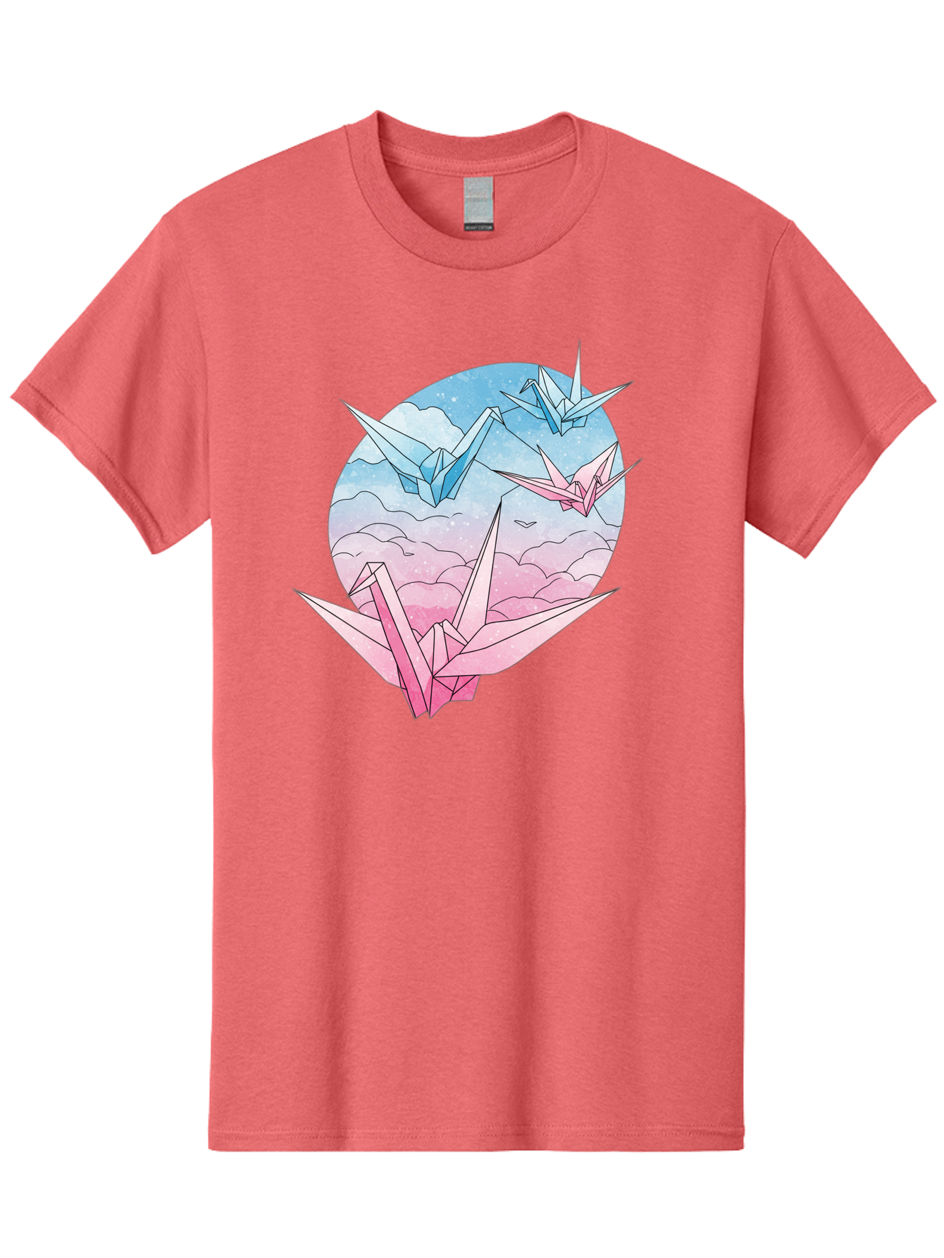 Origami-Cranes-3 Men'S Graphic Tee, 100% Cotton, Comfortable Casual Summer Wear, Machine Washable, Vintage Camera, Old Camera, Antique Camera, Black Camera, Classic Photography, Photography Equipment, Nostalgic Device, Film Camera, Camera Art Baf255