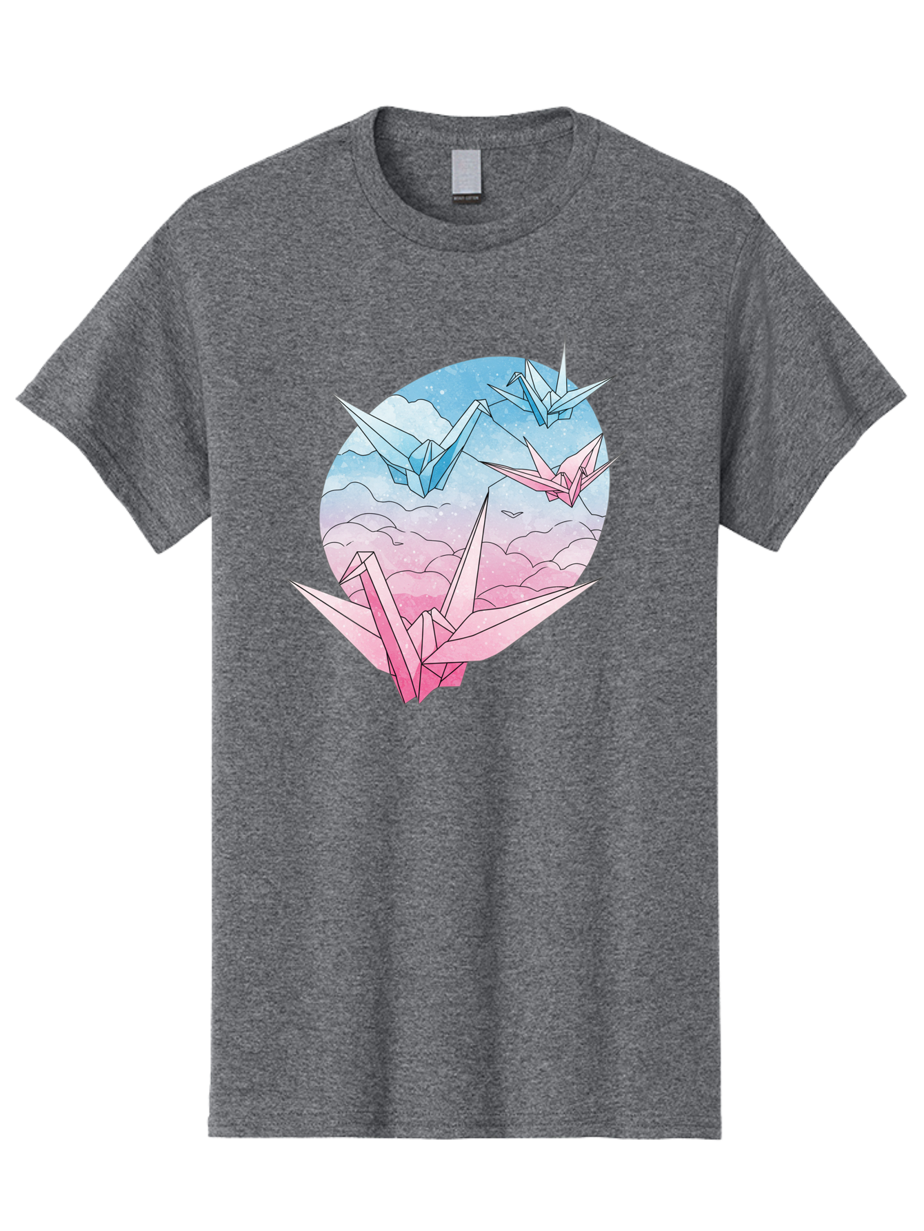 Origami-Cranes-3 Men'S Graphic Tee, 100% Cotton, Comfortable Casual Summer Wear, Machine Washable, Vintage Camera, Old Camera, Antique Camera, Black Camera, Classic Photography, Photography Equipment, Nostalgic Device, Film Camera, Camera Art Baf255