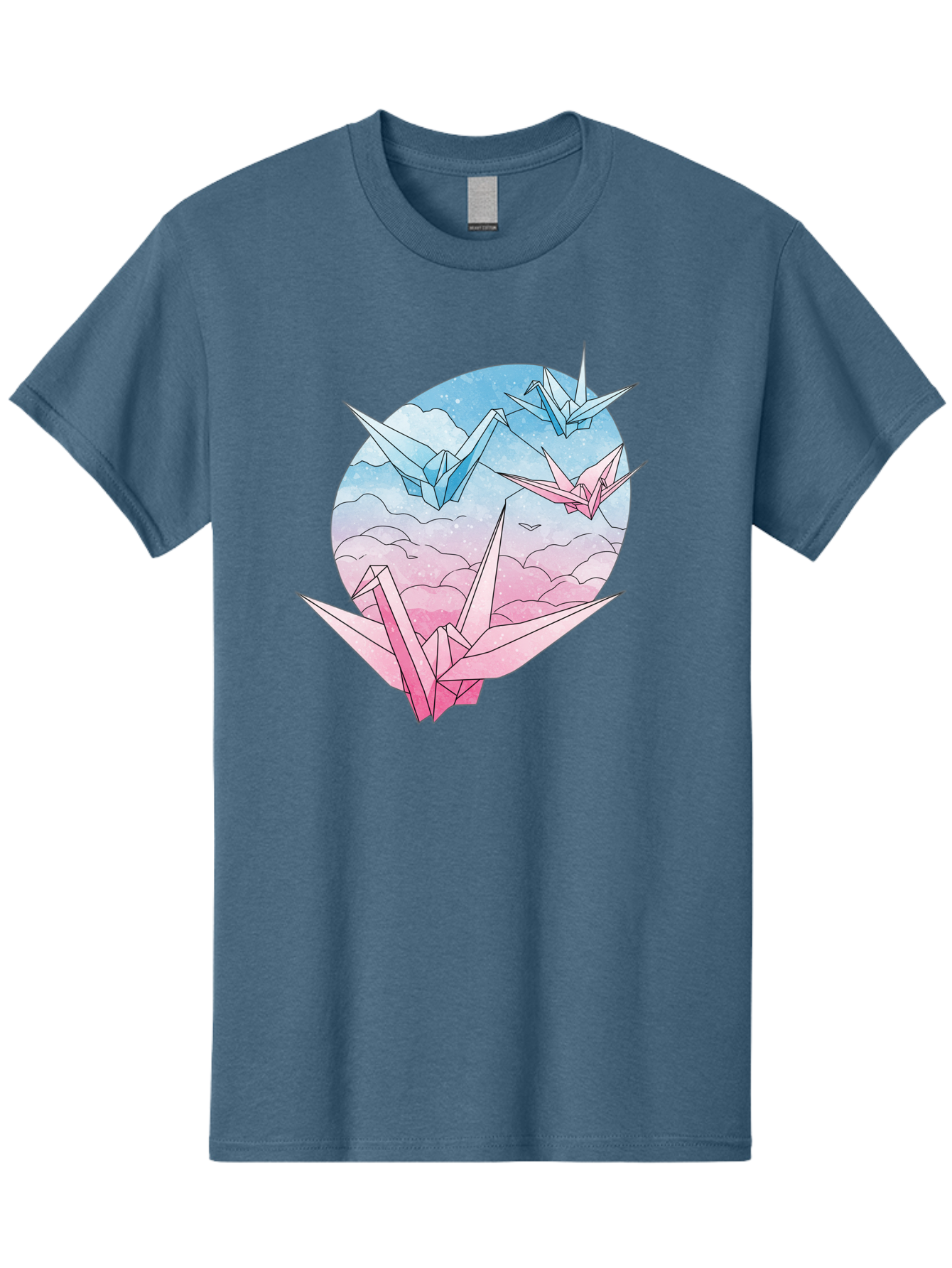 Origami-Cranes-3 Men'S Graphic Tee, 100% Cotton, Comfortable Casual Summer Wear, Machine Washable, Vintage Camera, Old Camera, Antique Camera, Black Camera, Classic Photography, Photography Equipment, Nostalgic Device, Film Camera, Camera Art Baf255