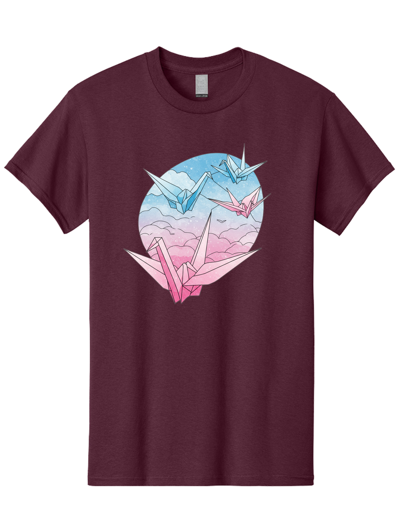 Origami-Cranes-3 Men'S Graphic Tee, 100% Cotton, Comfortable Casual Summer Wear, Machine Washable, Vintage Camera, Old Camera, Antique Camera, Black Camera, Classic Photography, Photography Equipment, Nostalgic Device, Film Camera, Camera Art Baf255