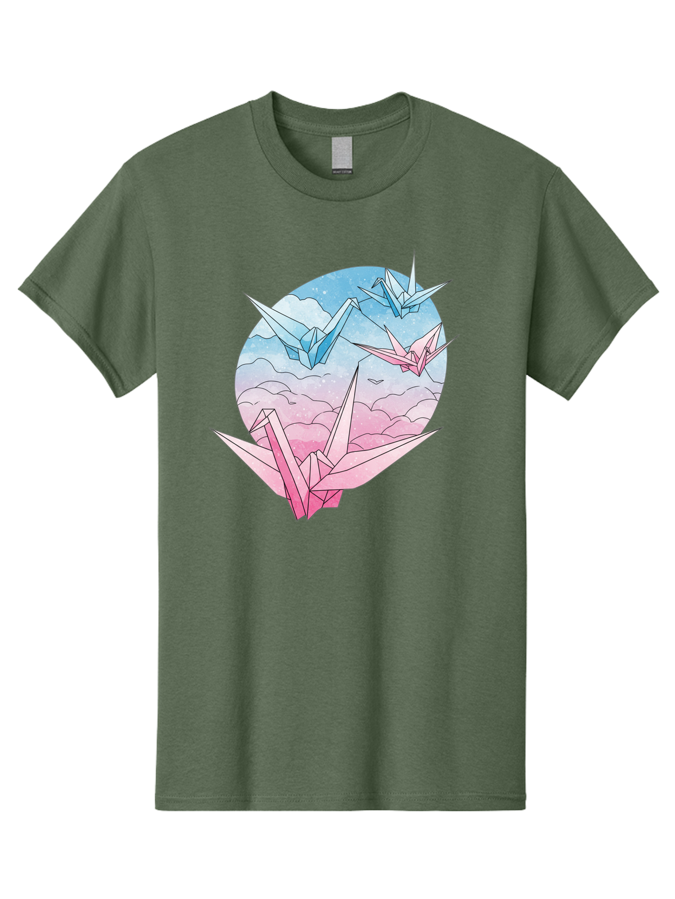 Origami-Cranes-3 Men'S Graphic Tee, 100% Cotton, Comfortable Casual Summer Wear, Machine Washable, Vintage Camera, Old Camera, Antique Camera, Black Camera, Classic Photography, Photography Equipment, Nostalgic Device, Film Camera, Camera Art Baf255