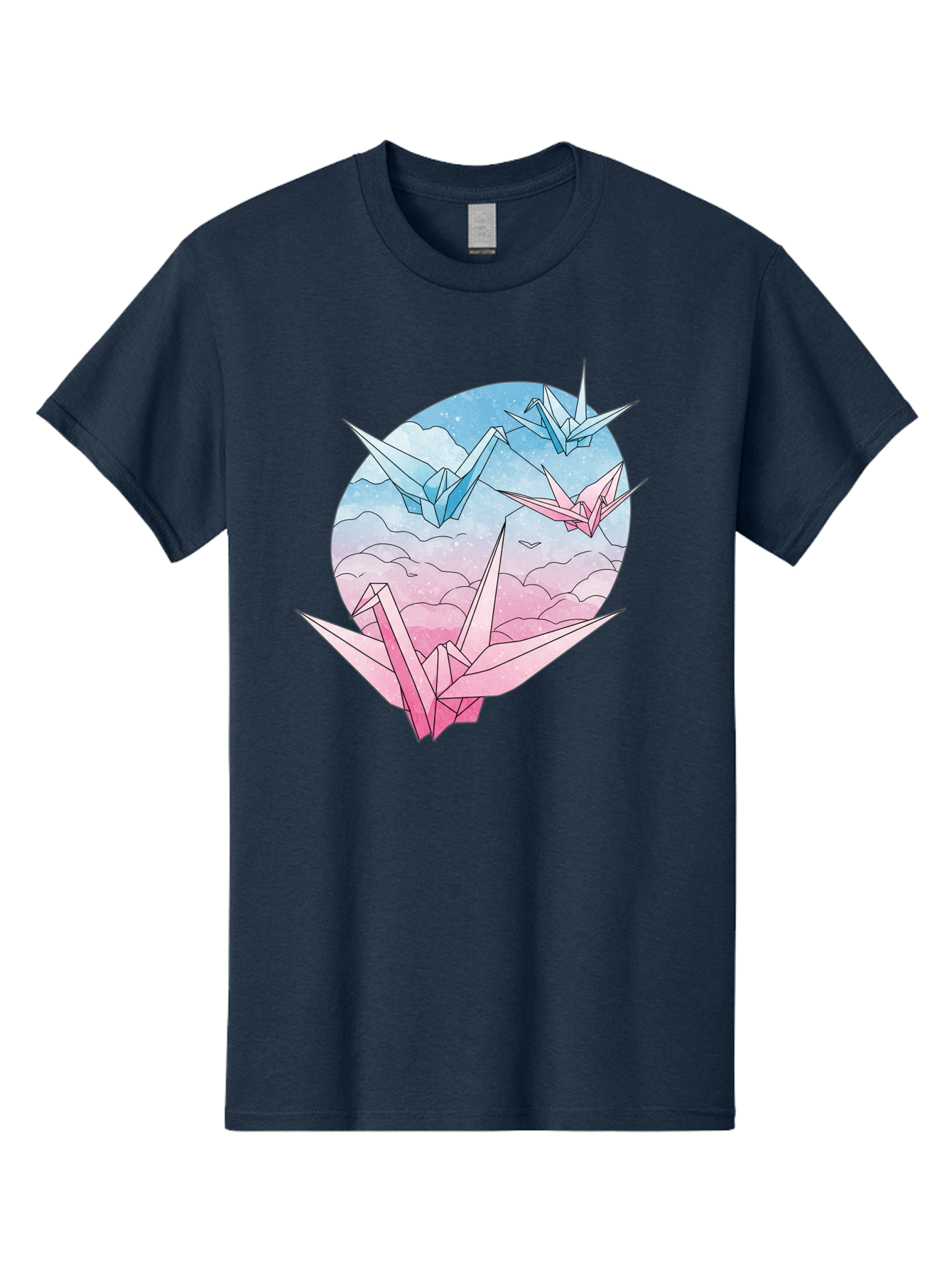 Origami-Cranes-3 Men'S Graphic Tee, 100% Cotton, Comfortable Casual Summer Wear, Machine Washable, Vintage Camera, Old Camera, Antique Camera, Black Camera, Classic Photography, Photography Equipment, Nostalgic Device, Film Camera, Camera Art Baf255