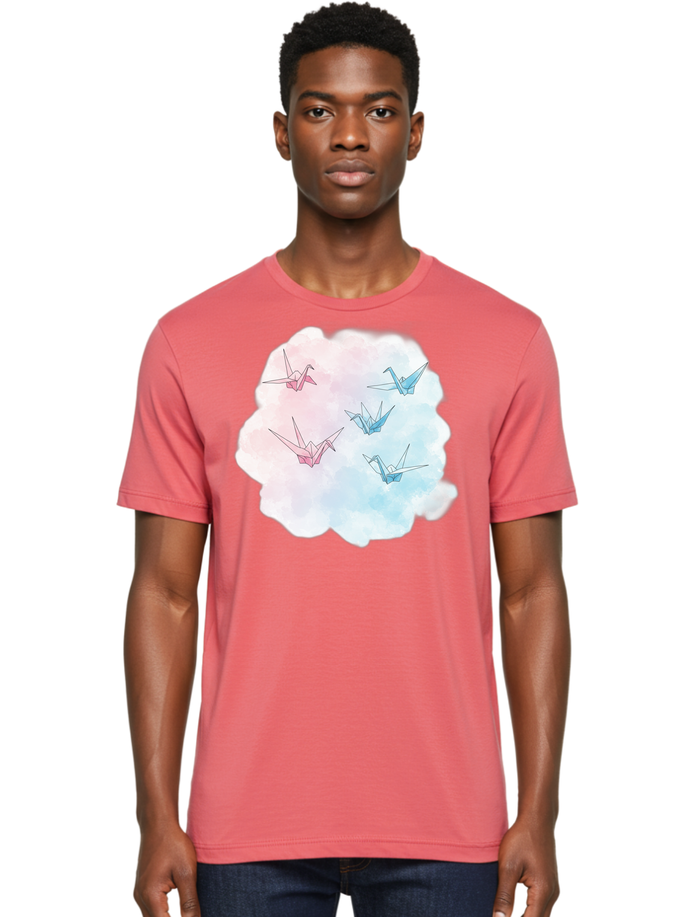 Origami-Cranes-On-Cloud Men'S Graphic Tee, 100% Cotton, Comfortable Casual Summer Wear, Machine Washable, Vintage Camera, Old Camera, Antique Camera, Black Camera, Classic Photography, Photography Equipment, Nostalgic Device, Film Camera, Baf256