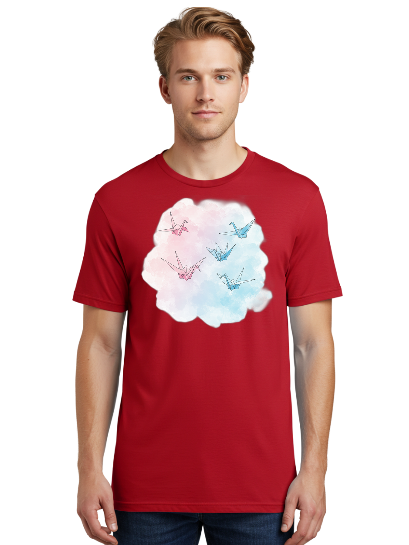 Origami-Cranes-On-Cloud Men'S Graphic Tee, 100% Cotton, Comfortable Casual Summer Wear, Machine Washable, Vintage Camera, Old Camera, Antique Camera, Black Camera, Classic Photography, Photography Equipment, Nostalgic Device, Film Camera, Baf256